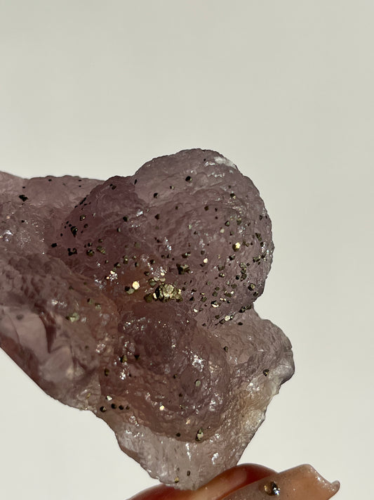 Botryoidal Purple Fluorite with Pyrite Specimen H