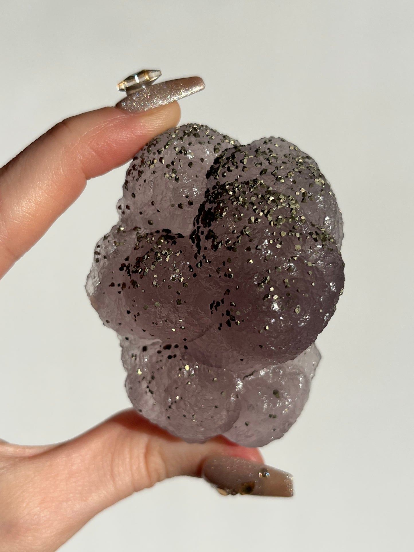 Botryoidal Purple Fluorite with Pyrite Specimen I