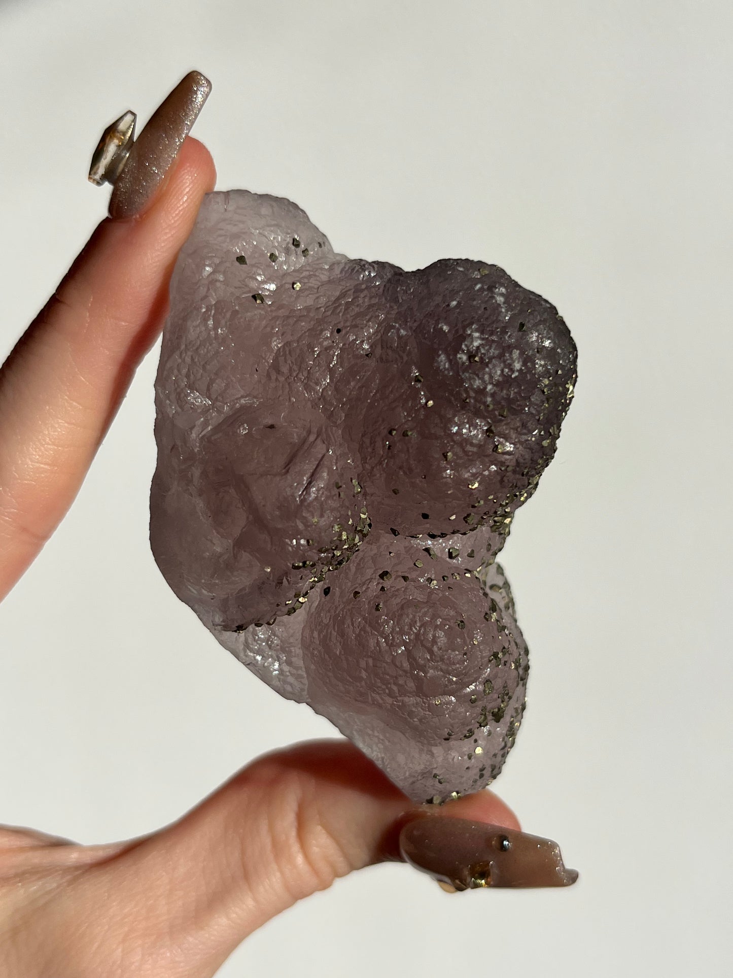 Botryoidal Purple Fluorite with Pyrite Specimen L