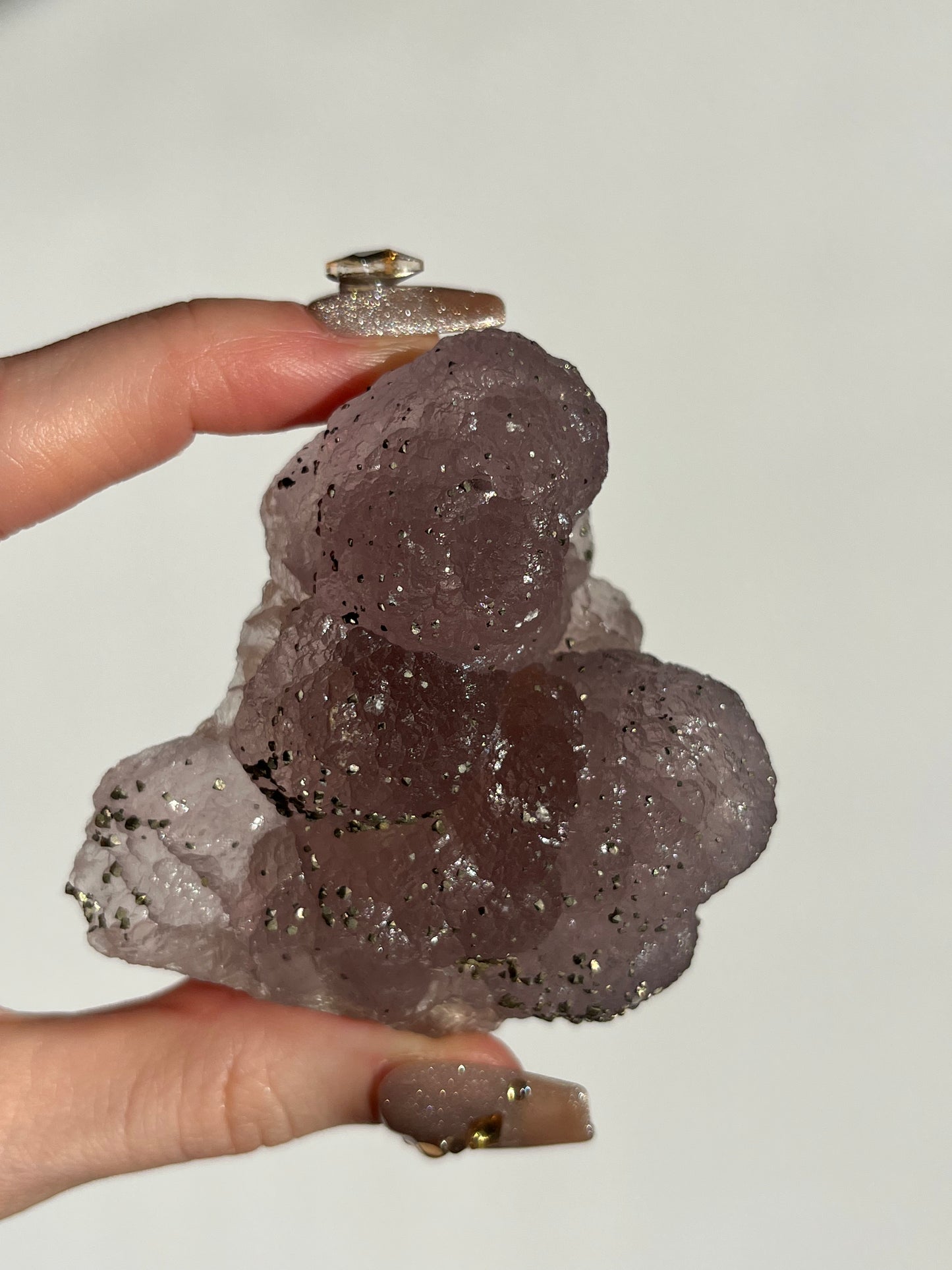 Botryoidal Purple Fluorite with Pyrite Specimen M