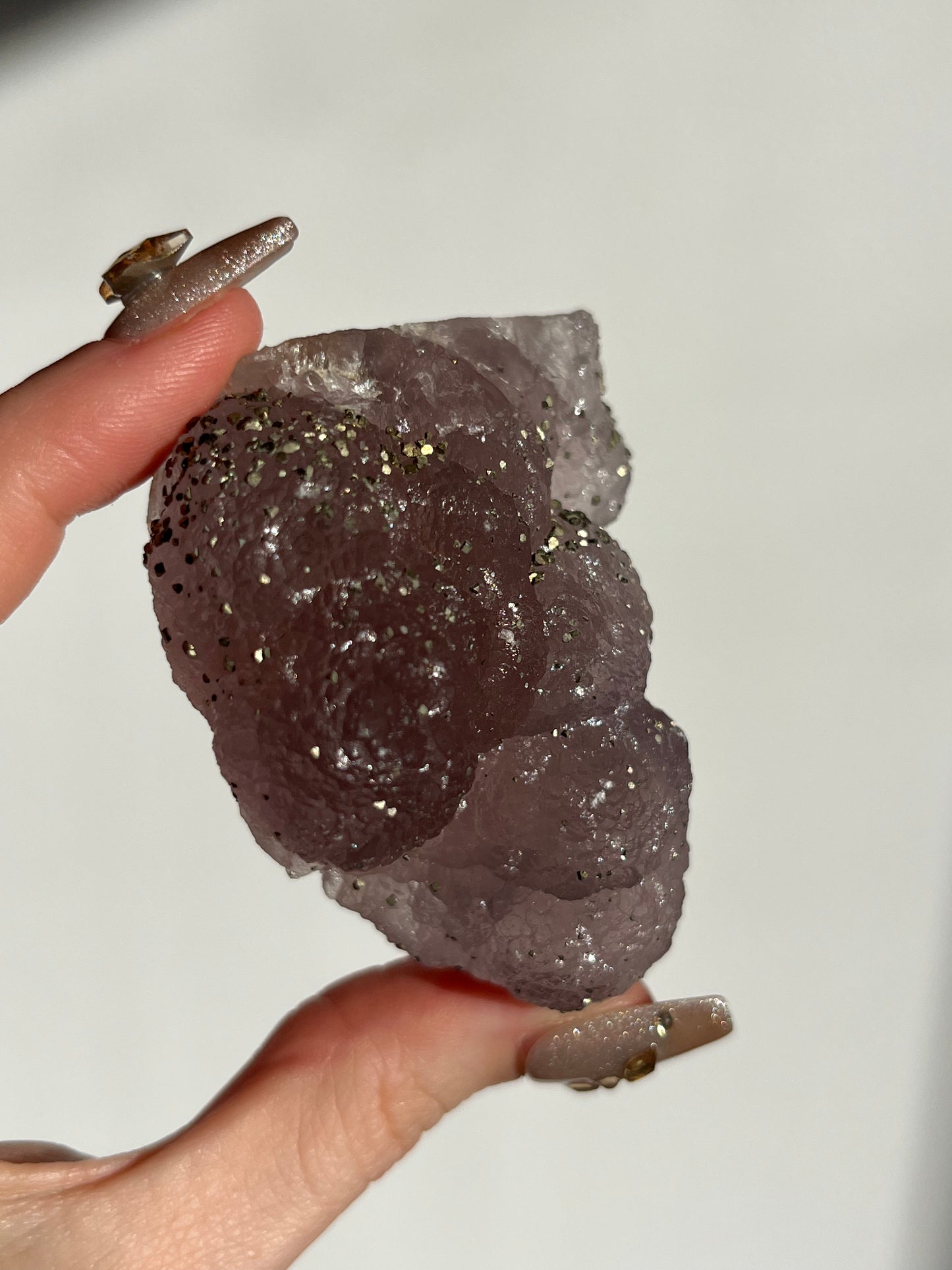 Botryoidal Purple Fluorite with Pyrite Specimen M