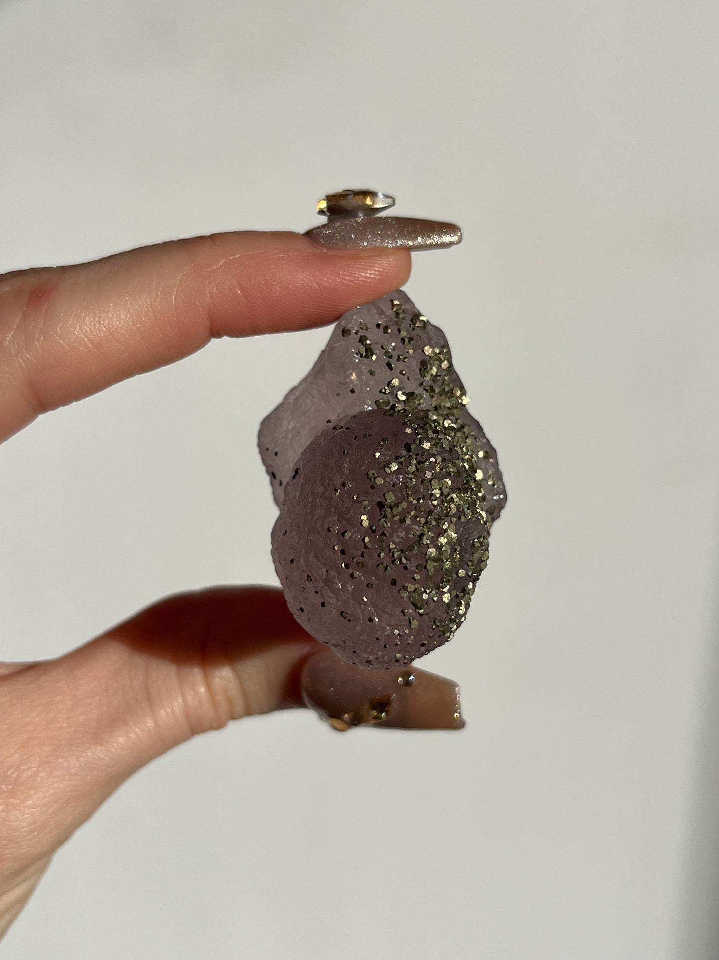 Botryoidal Purple Fluorite with Pyrite and Barite Specimen Q