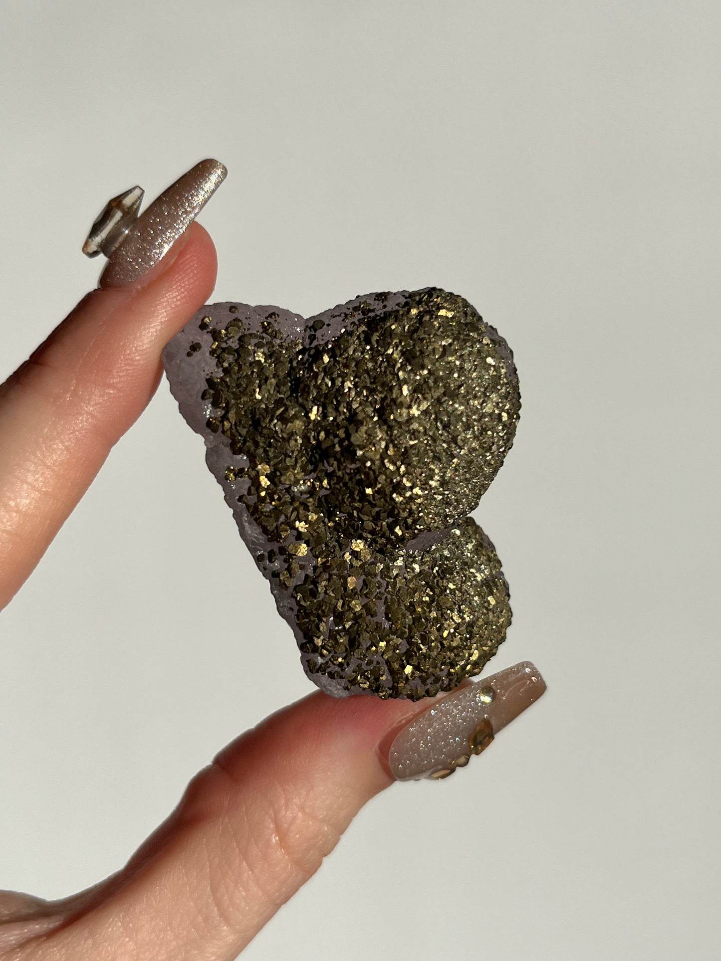 Botryoidal Purple Fluorite with Pyrite Specimen S