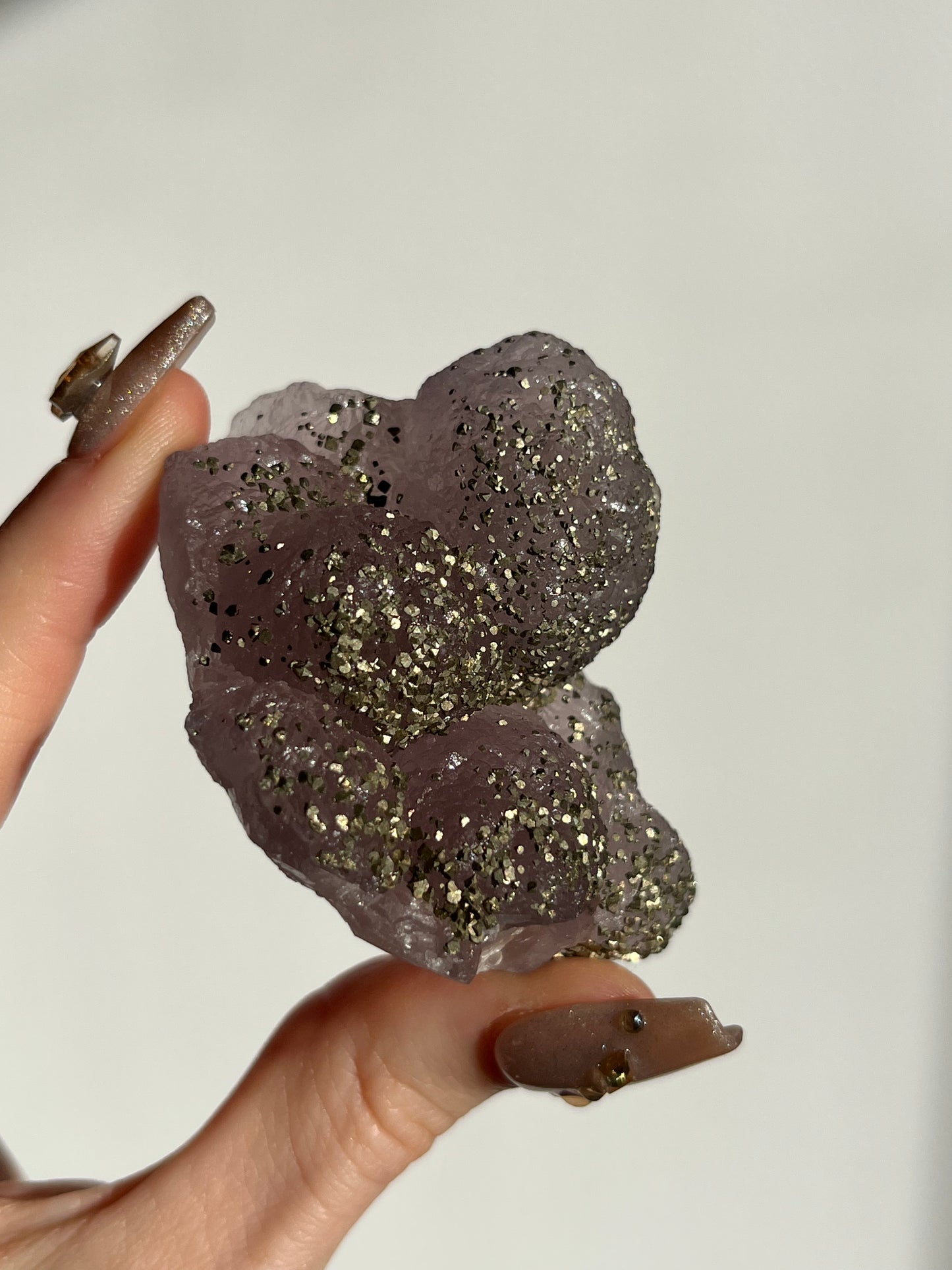 Botryoidal Purple Fluorite with Pyrite Specimen T