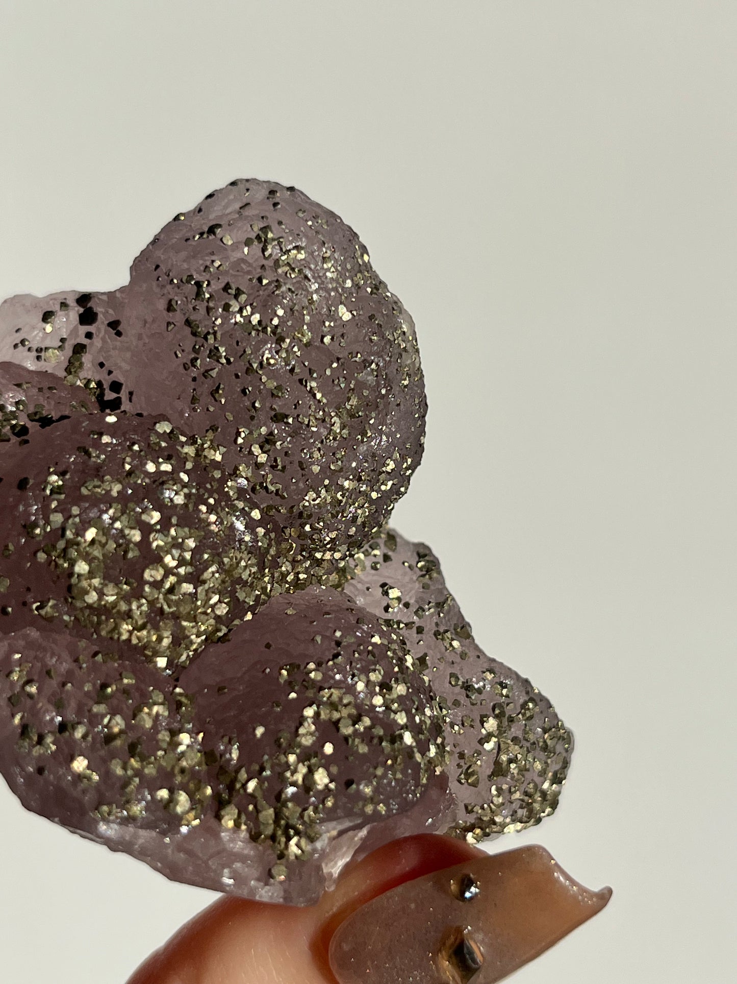 Botryoidal Purple Fluorite with Pyrite Specimen T