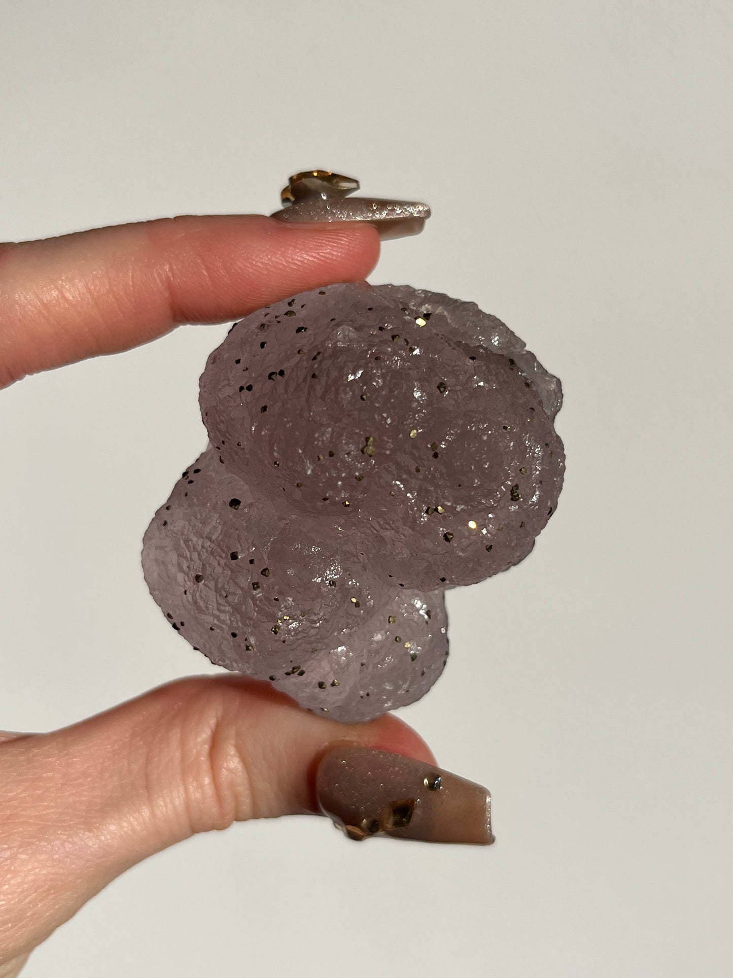 Botryoidal Purple Fluorite with Pyrite Specimen U