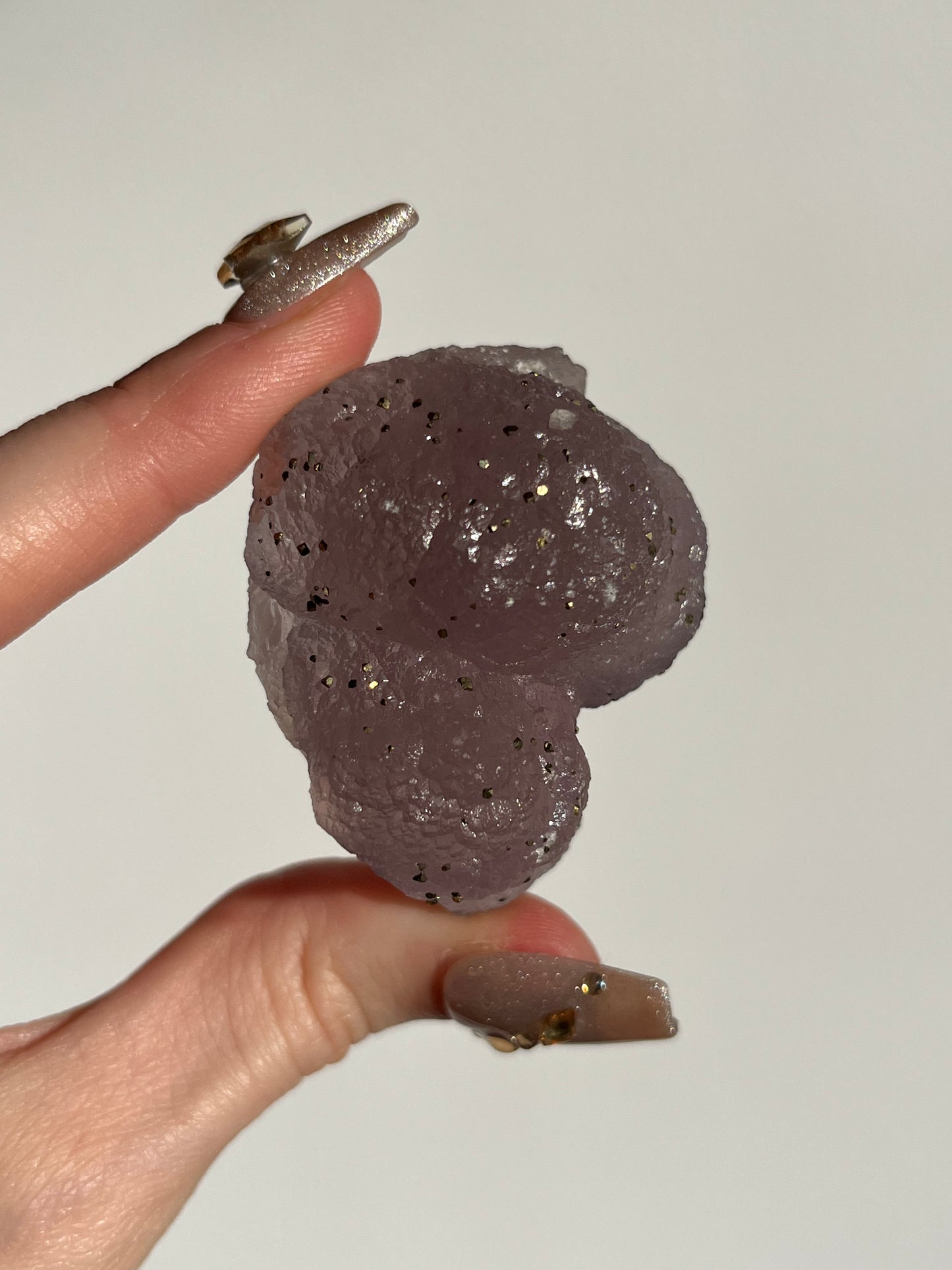 Botryoidal Purple Fluorite with Pyrite Specimen U