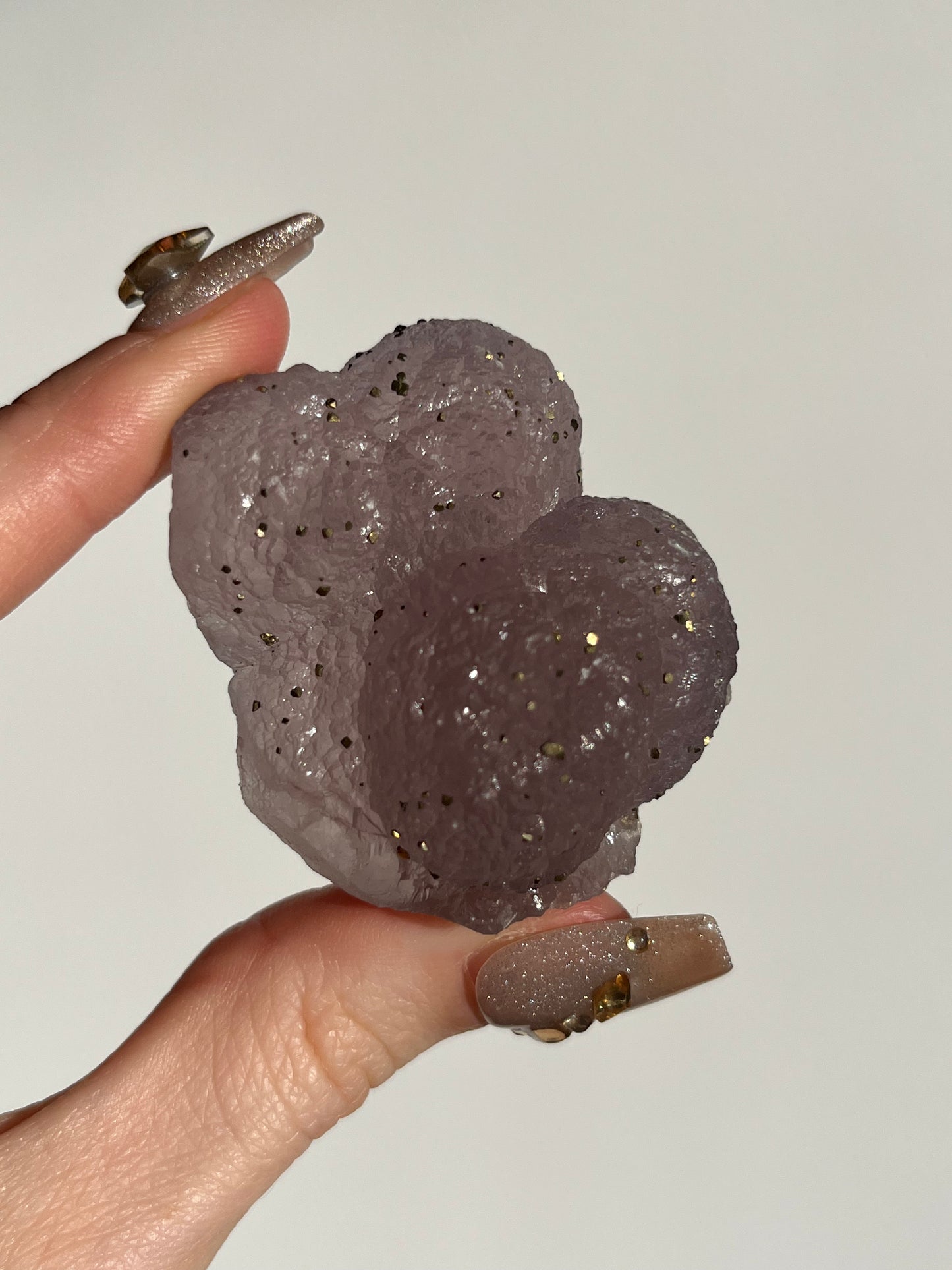 Botryoidal Purple Fluorite with Pyrite Specimen U