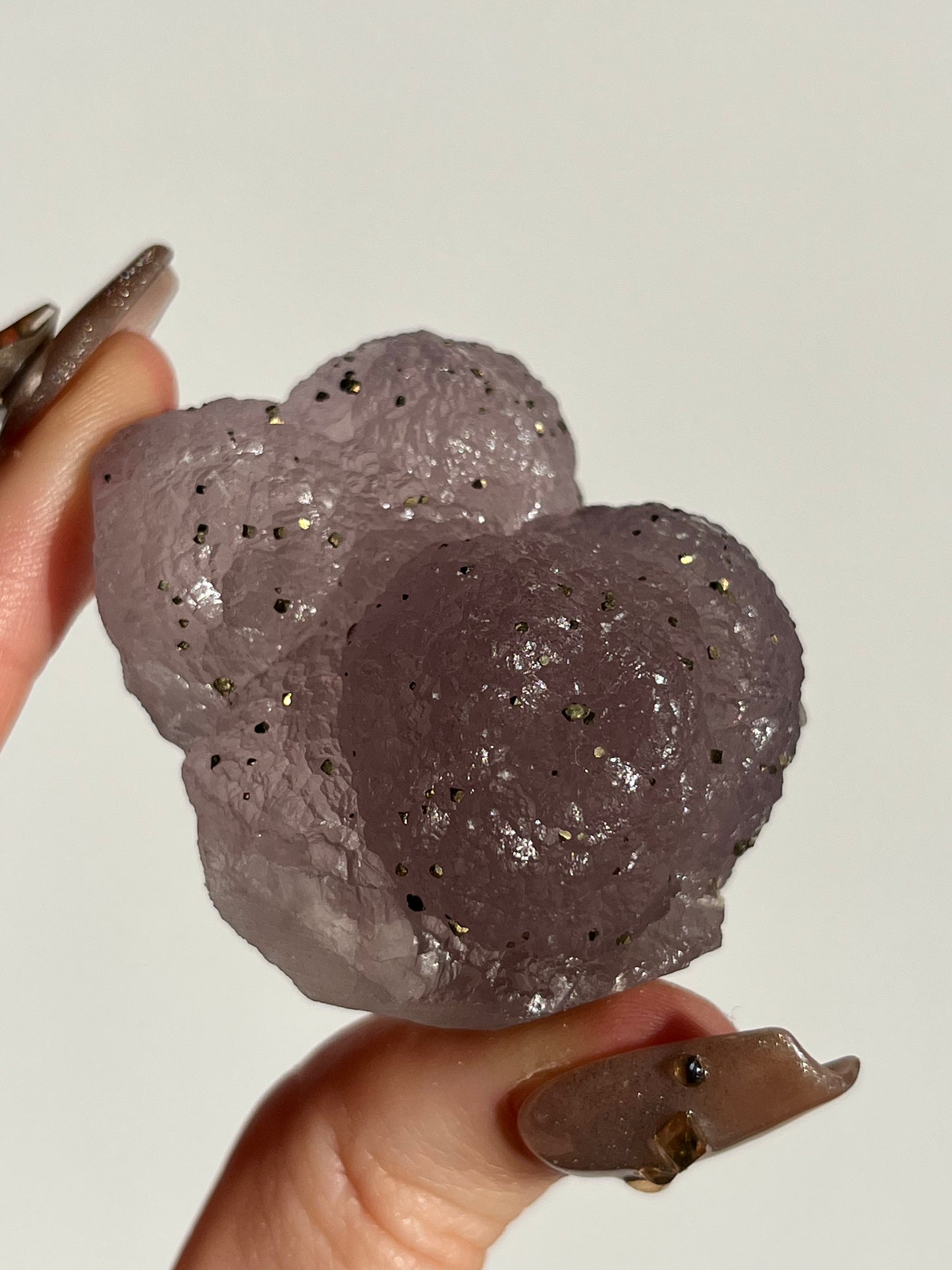Botryoidal Purple Fluorite with Pyrite Specimen U