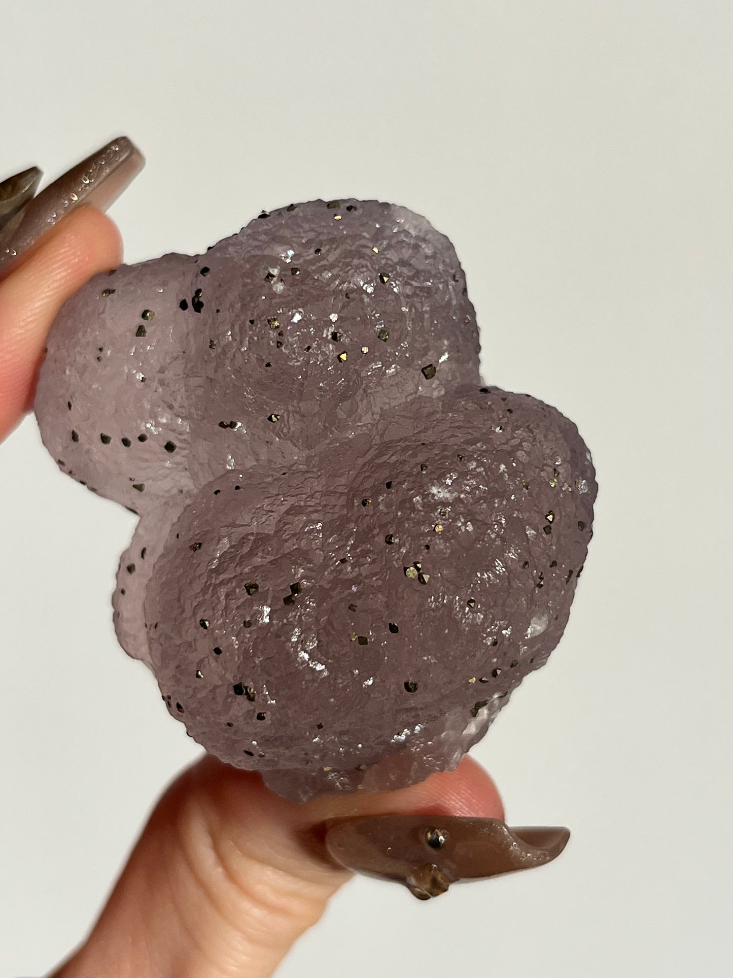 Botryoidal Purple Fluorite with Pyrite Specimen U