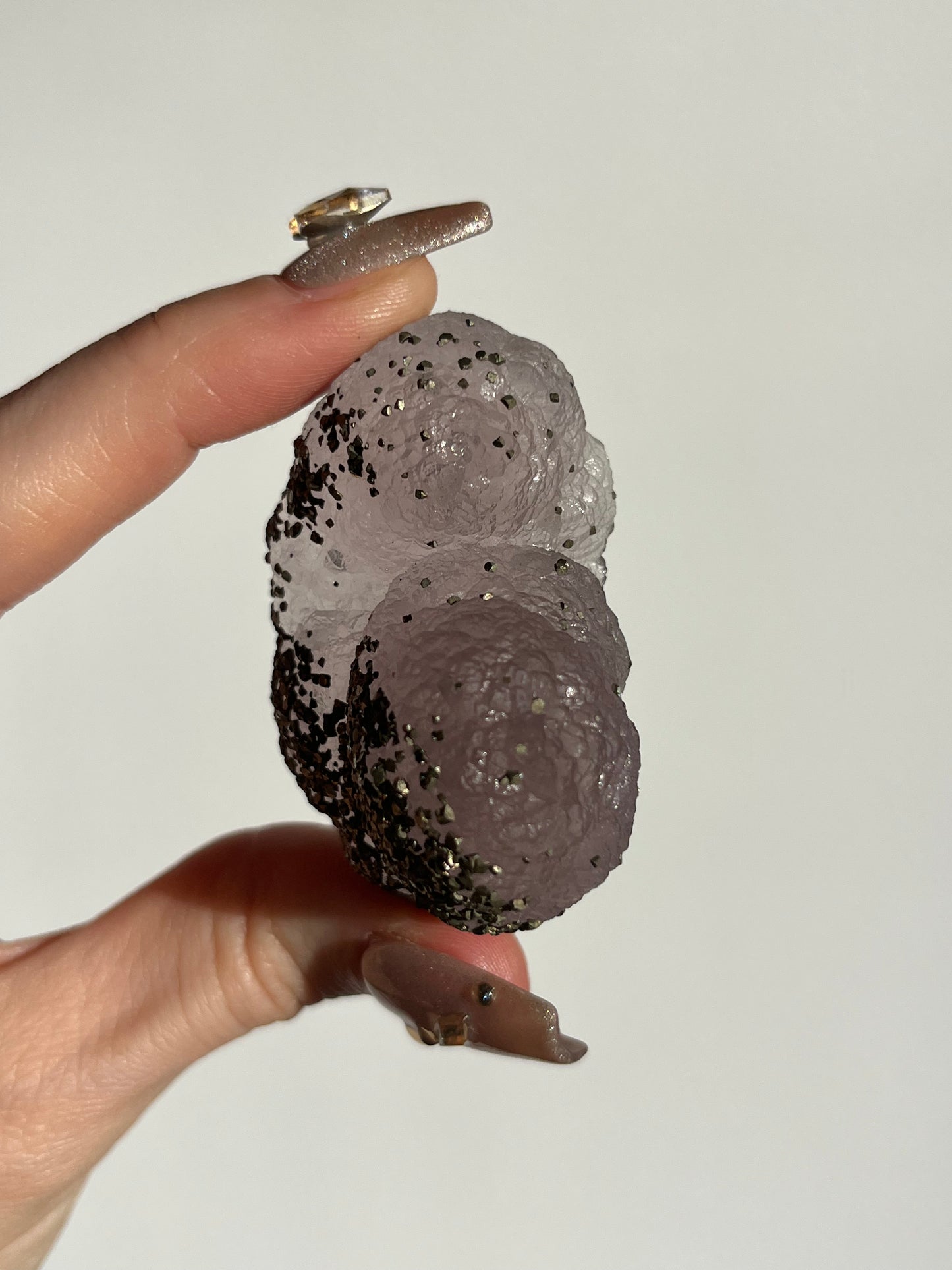 Botryoidal Purple Fluorite with Pyrite Specimen V