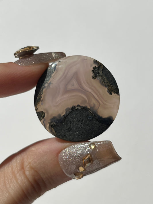 Purple Chalcedony with Green Moss Freeform Cabochon (You Choose)