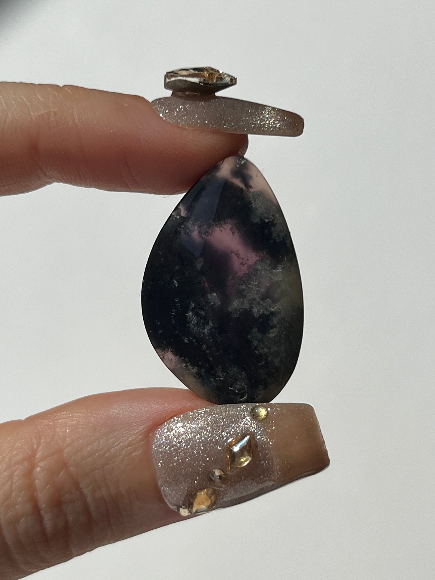 Purple Chalcedony with Green Moss Freeform Cabochon (You Choose)