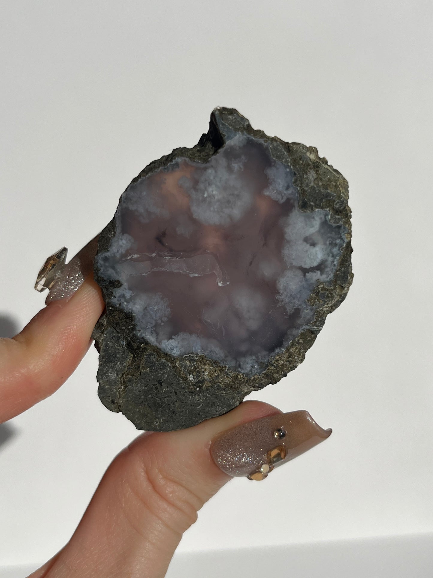 Purple Flower Chalcedony Slab D
