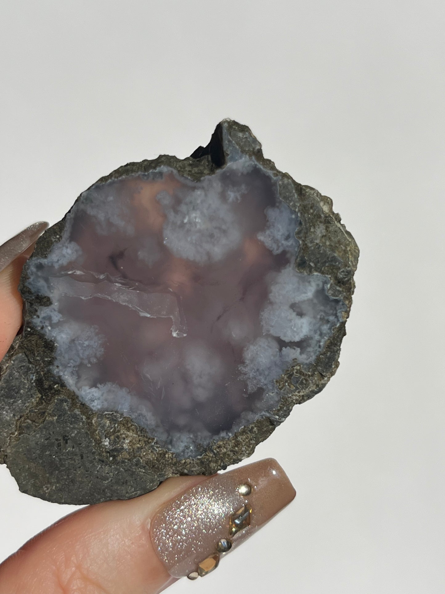 Purple Flower Chalcedony Slab D