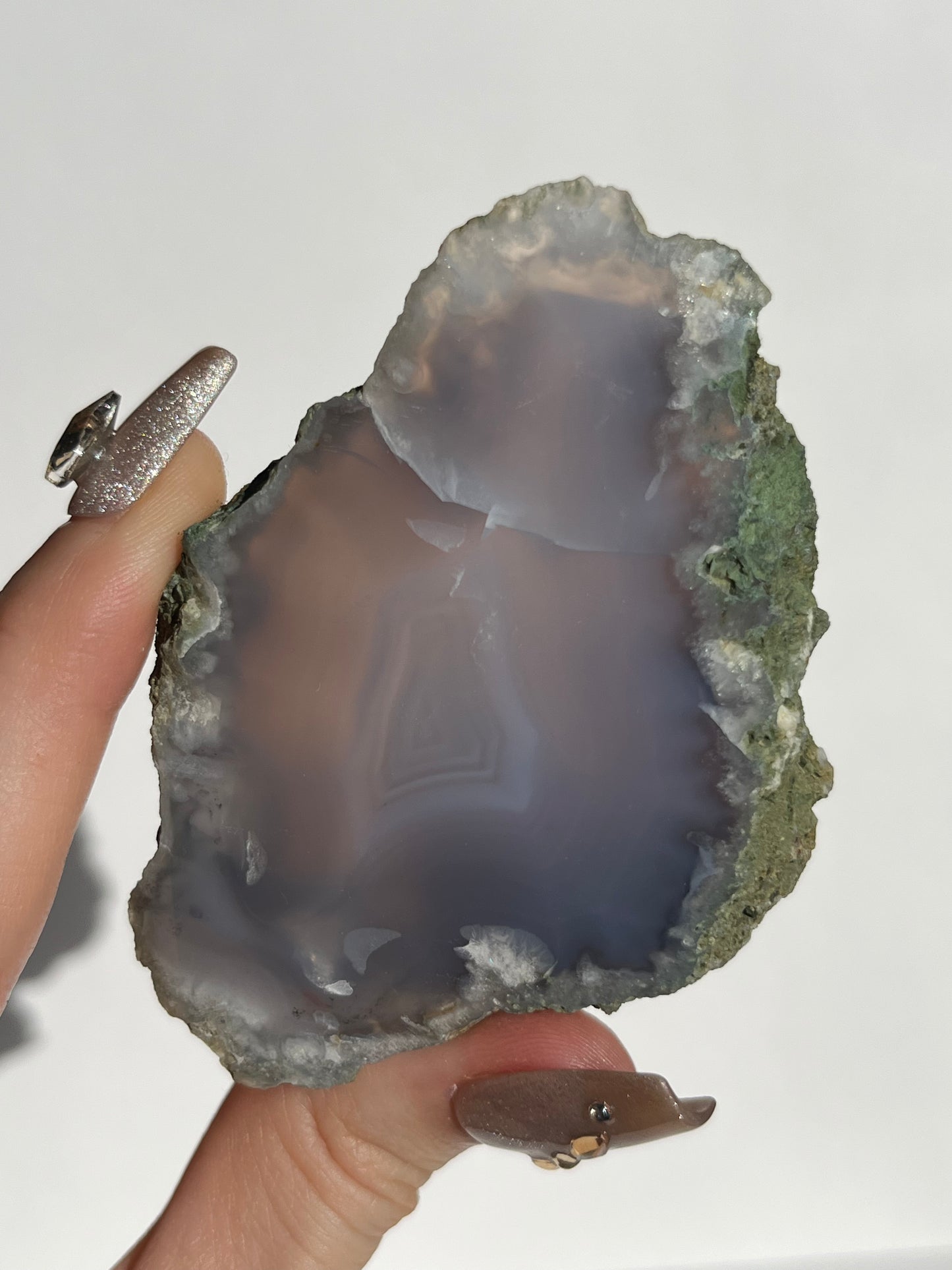 Banded Purple Flower Chalcedony Slab B