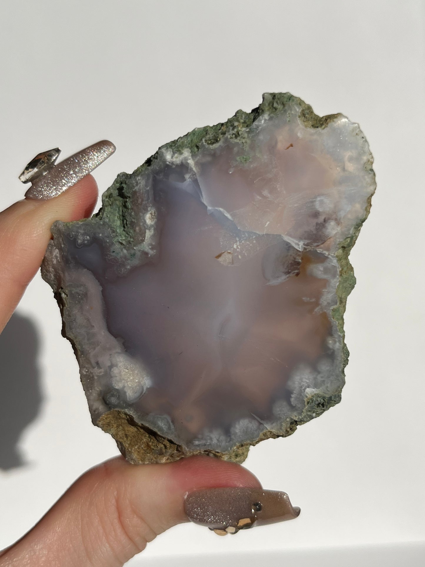 Banded Purple Flower Chalcedony Slab B