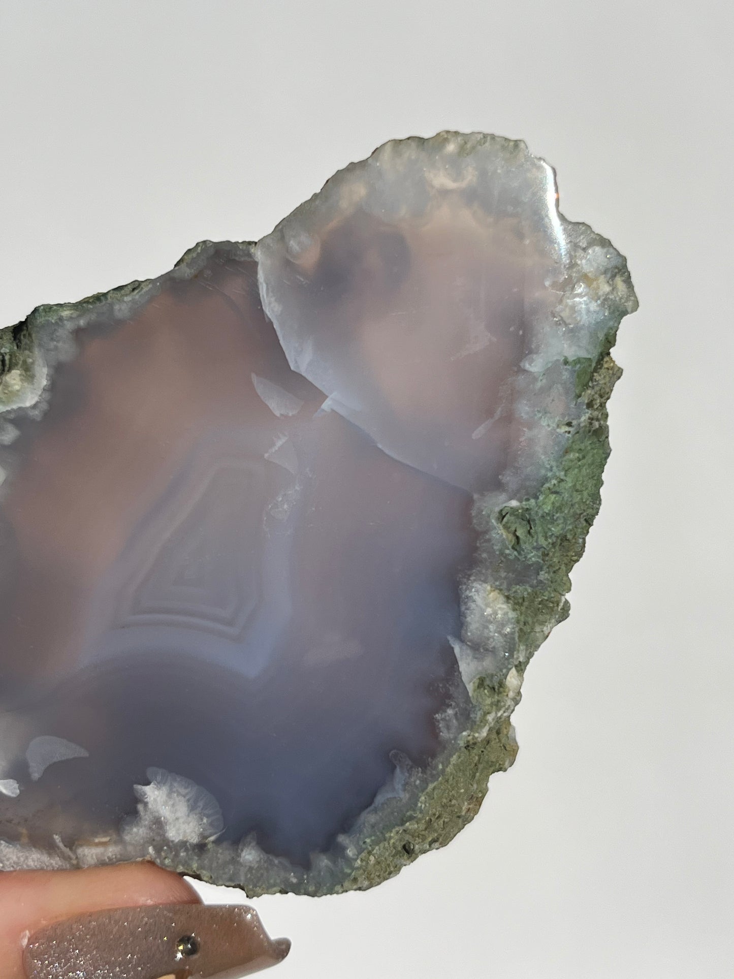 Banded Purple Flower Chalcedony Slab B