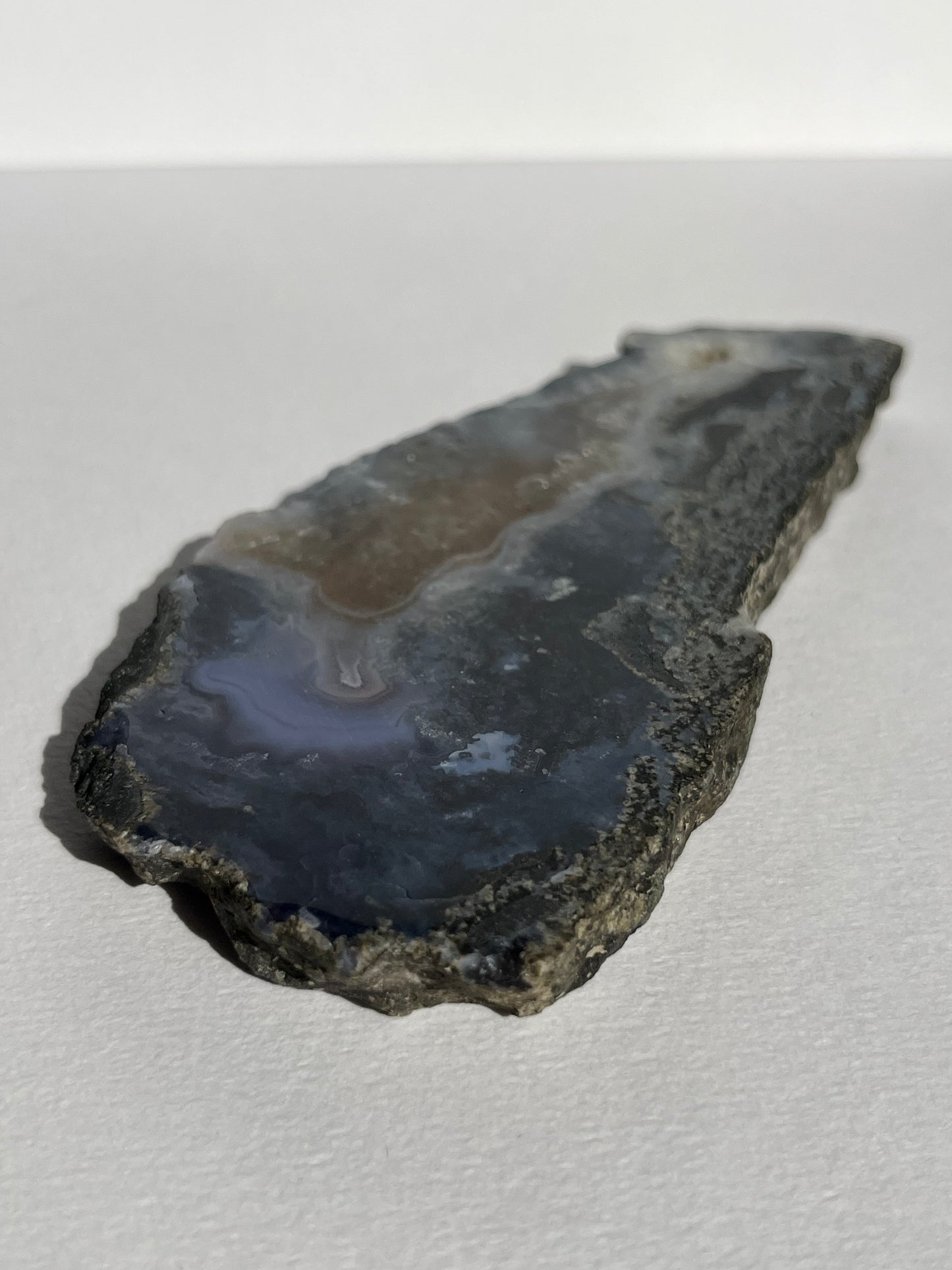 Purple Chalcedony Slab with Green Moss, Hematoid Quartz & Calcite Slab A