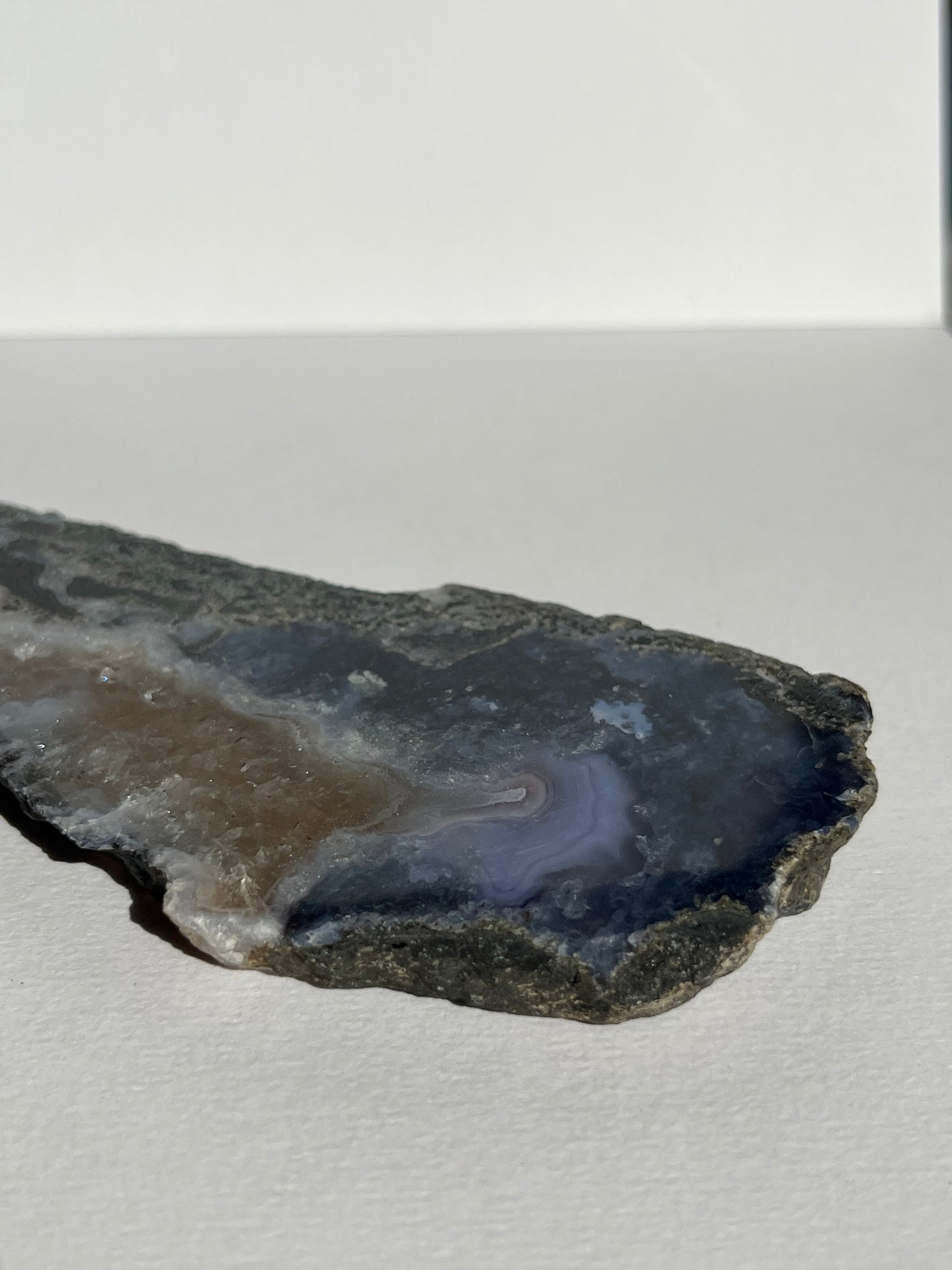 Purple Chalcedony Slab with Green Moss, Hematoid Quartz & Calcite Slab A