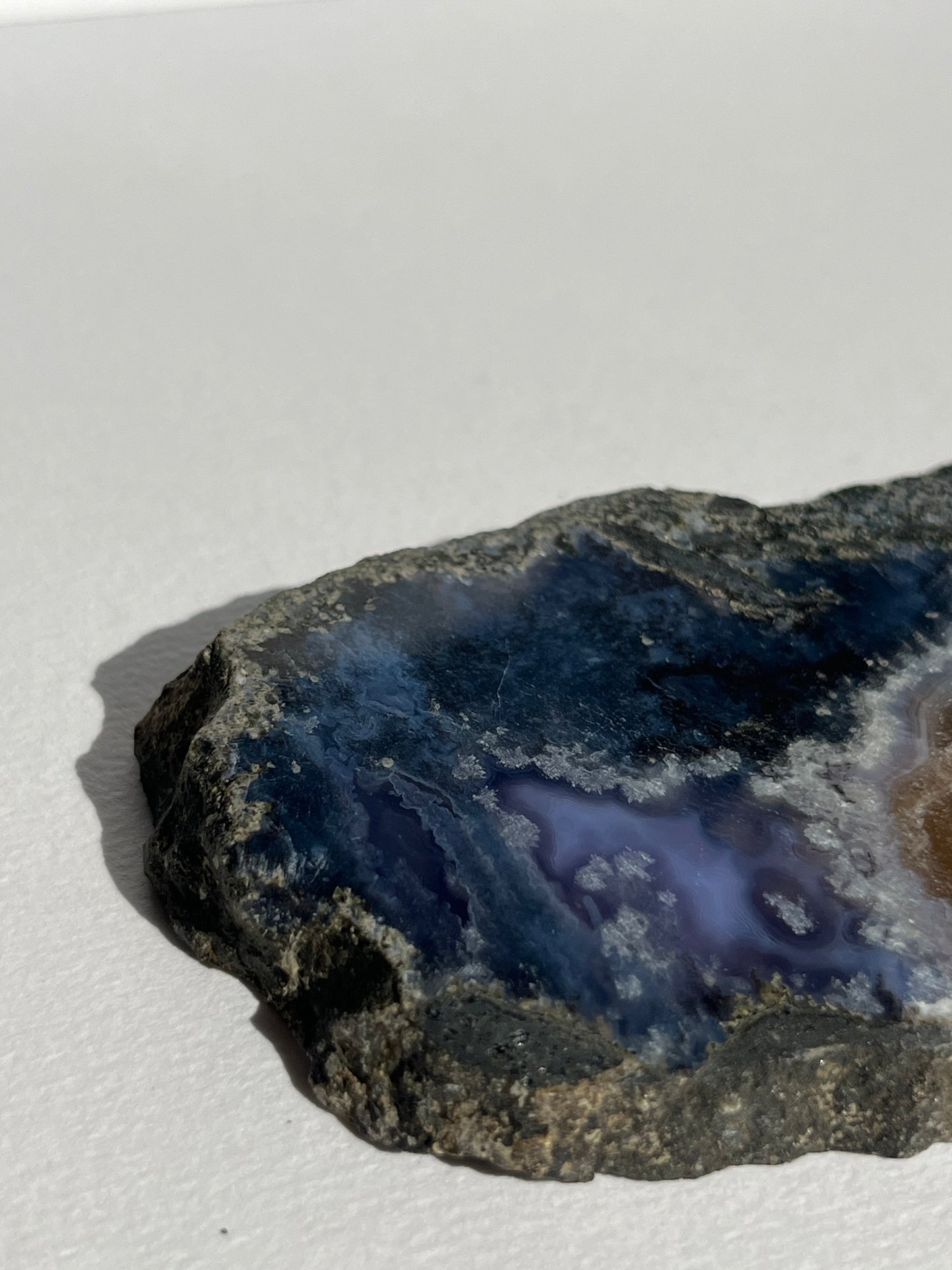 Purple Chalcedony Slab with Green Moss, Hematoid Quartz & Calcite Slab A