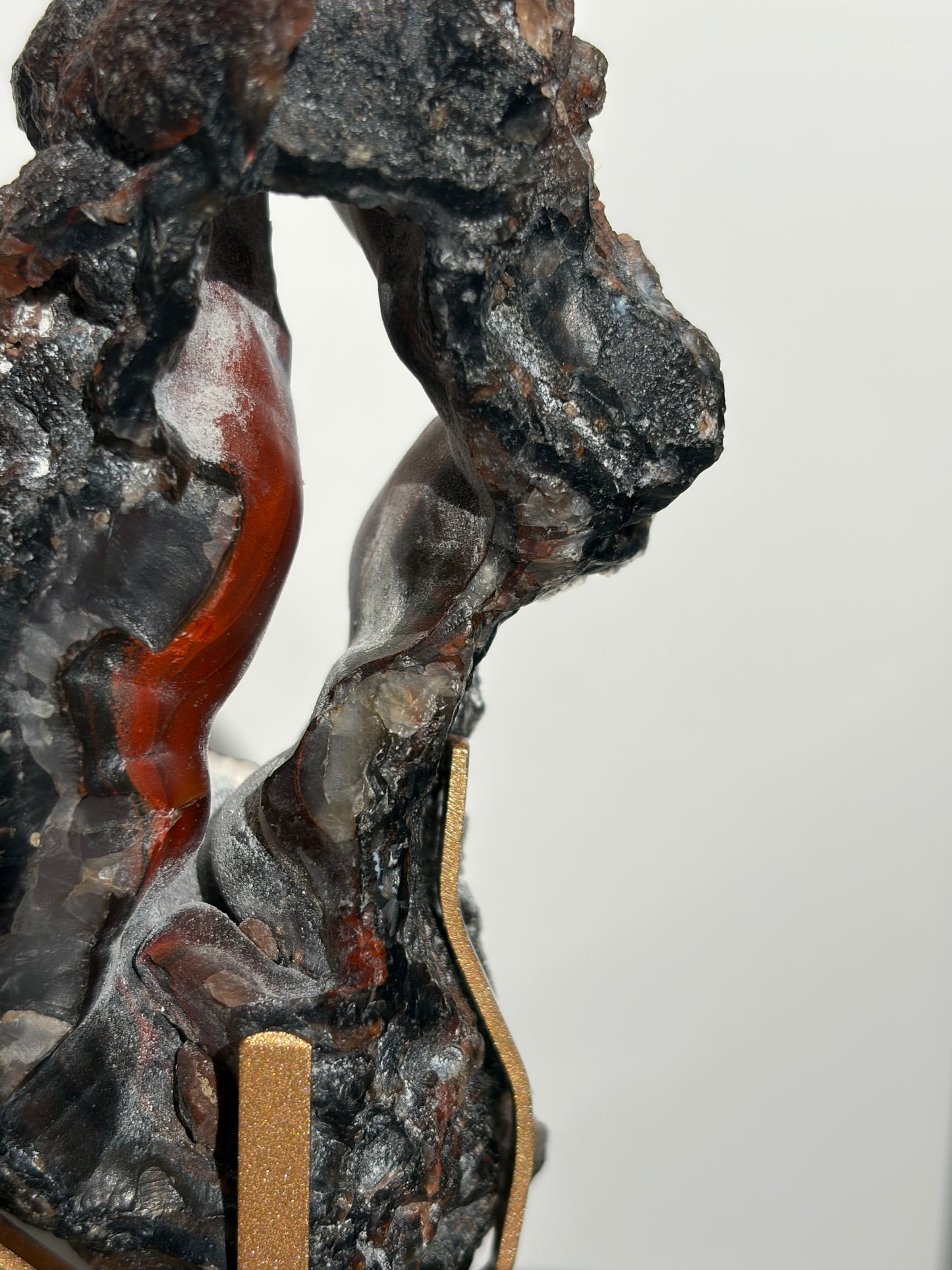 "Aveline" Red Fox Agate Portal on Custom Swivel Display Stand C