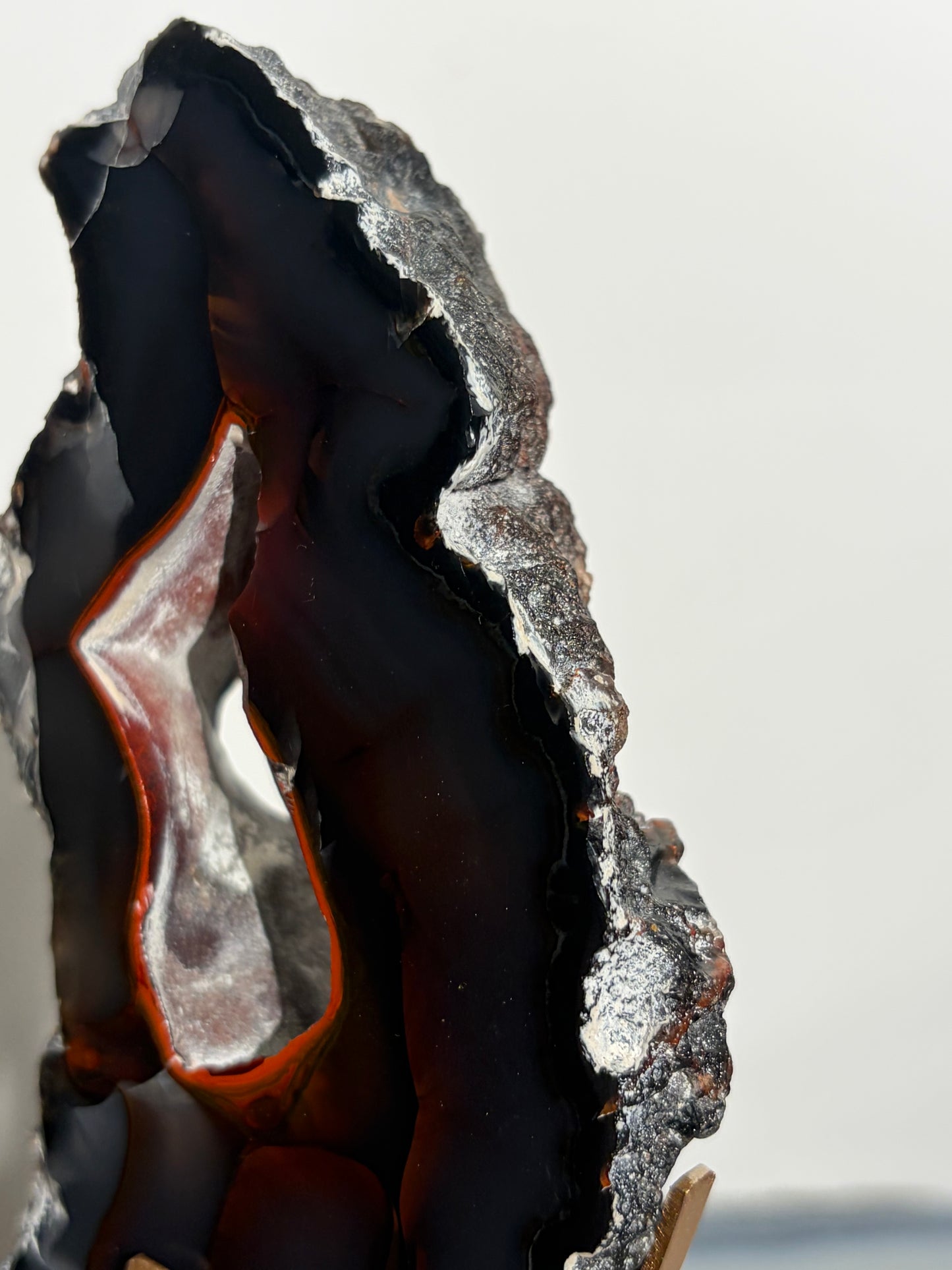 "Aveline" Red Fox Agate Portal on Custom Swivel Display Stand C