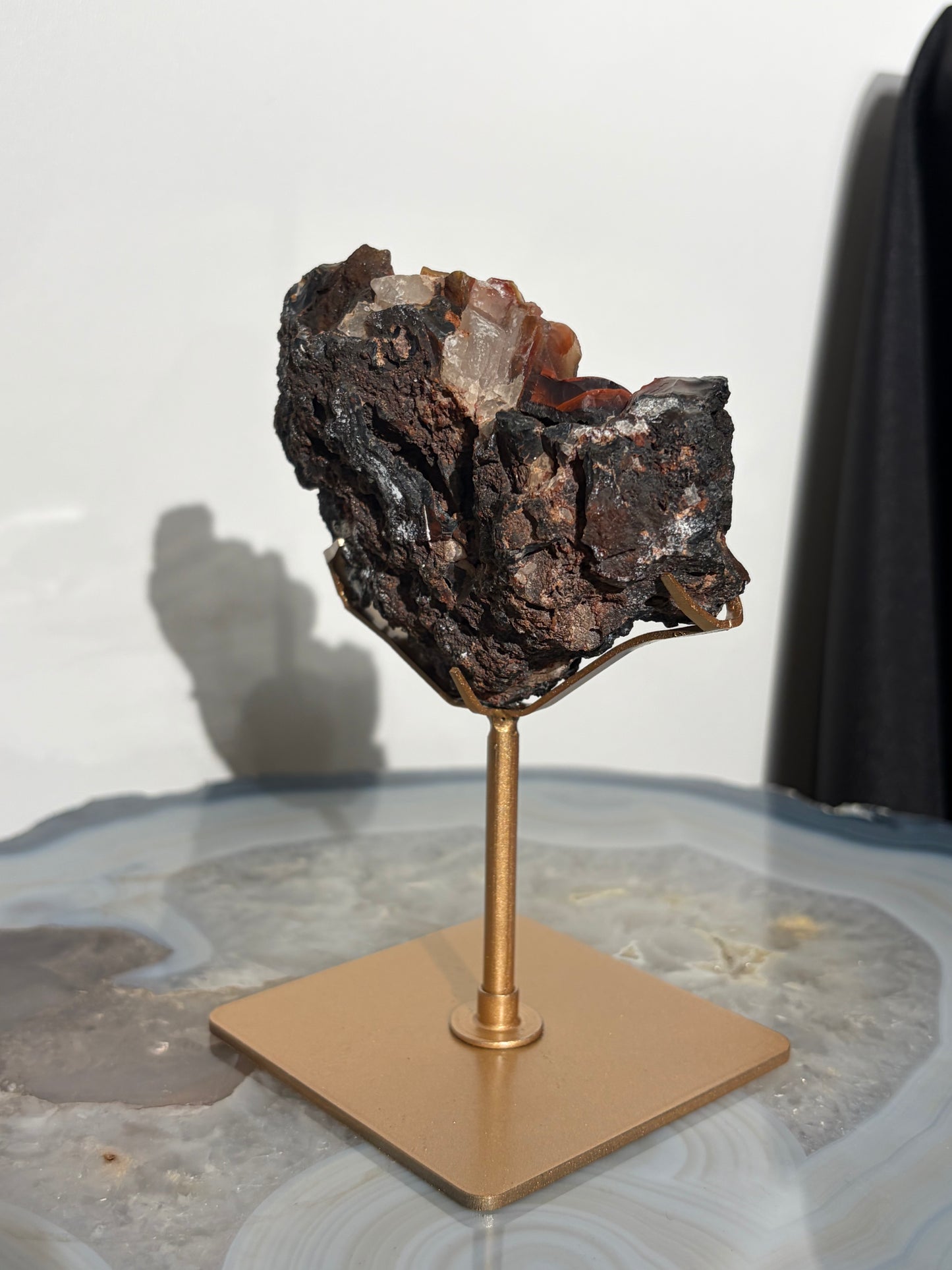 "Orsen" Red Fox Agate on Custom Display Stand E