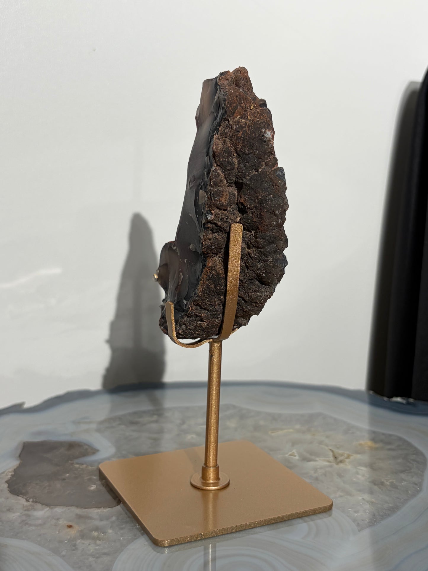 "Aurelle" Red Fox Agate on Custom Display Stand L