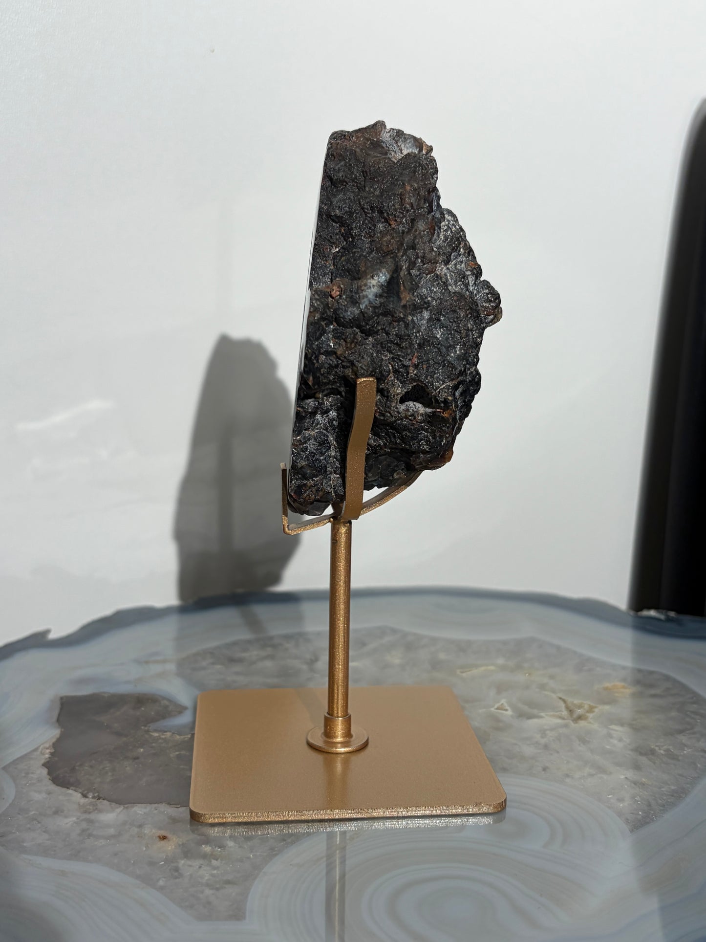 "Veyra" Red Fox Agate on Custom Display Stand F