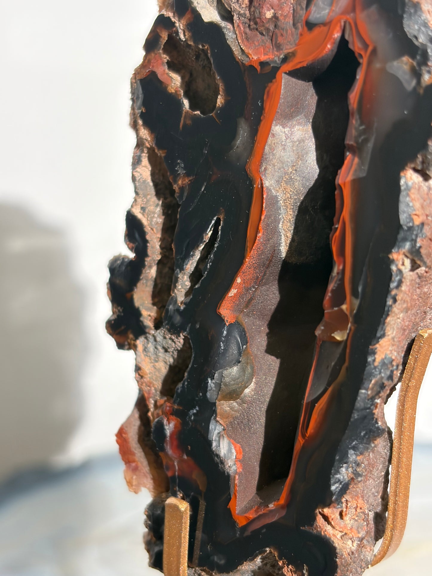 "Tavian" Red Fox Agate on Custom Display Stand I