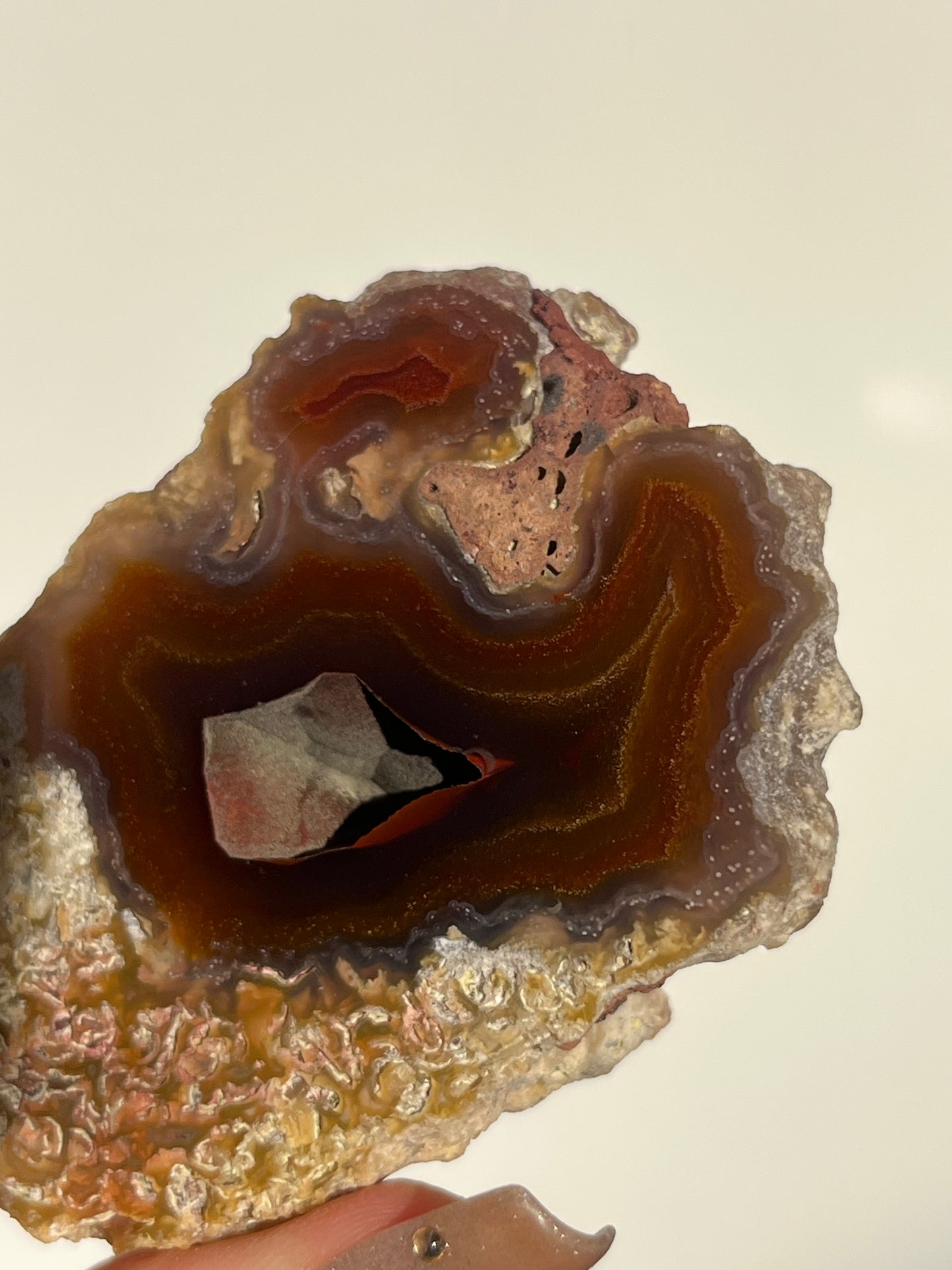 ‘Smouldering Canyon’ Burnt Red Orange Laguna Agate Geode