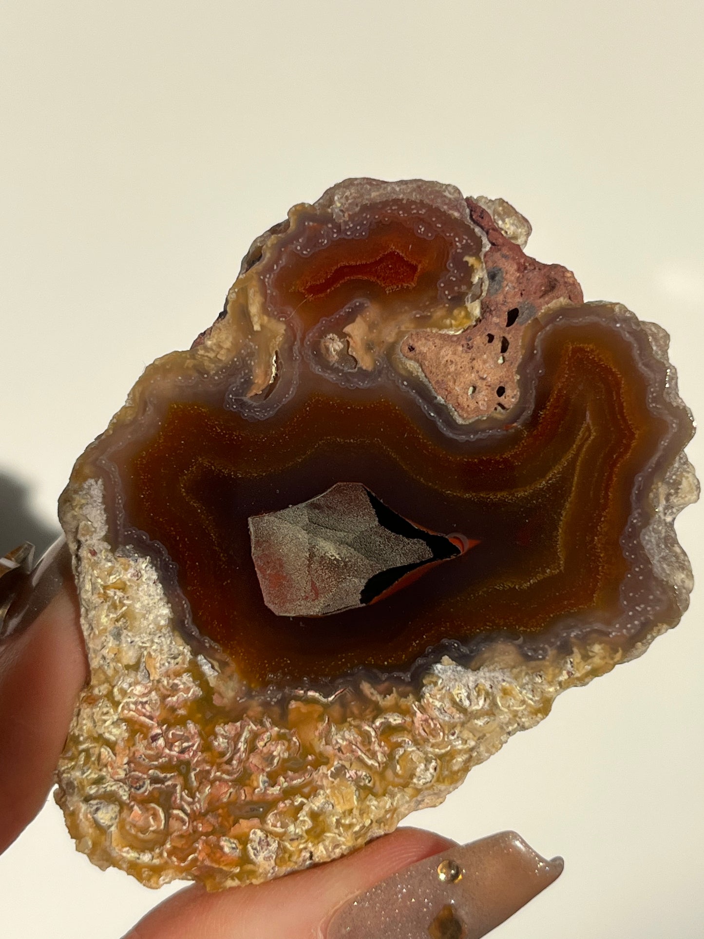 ‘Smouldering Canyon’ Burnt Red Orange Laguna Agate Geode