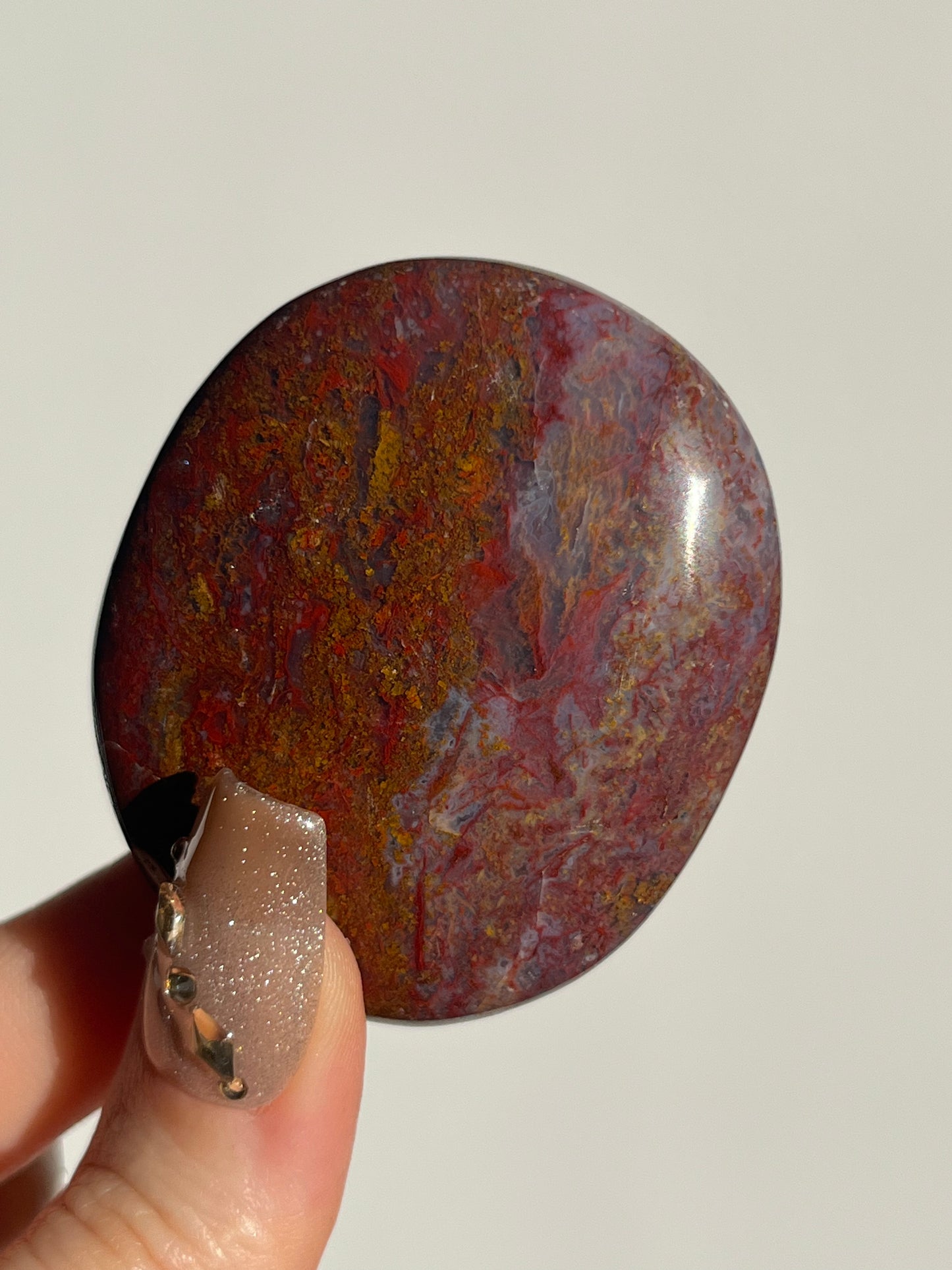 Red Moss in Chalcedony Flatstone A