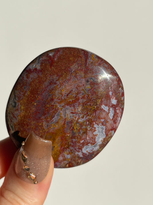 Red Moss in Chalcedony Flatstone B