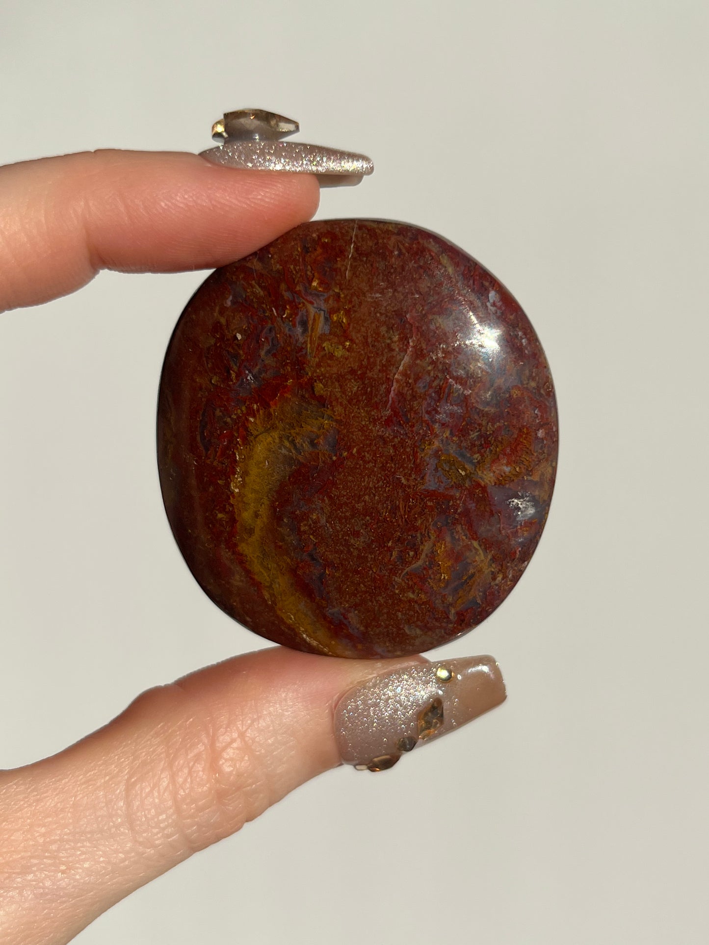 Red Moss in Chalcedony Flatstone C