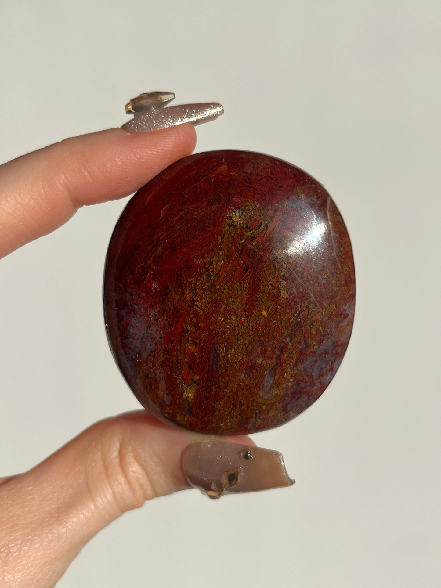 Red Moss in Chalcedony Flatstone D