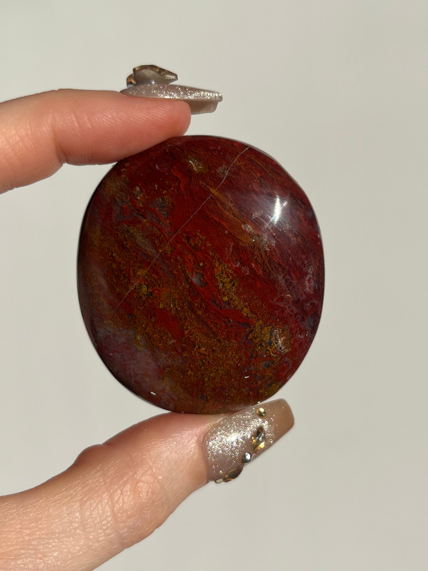 Red Moss in Chalcedony Flatstone D