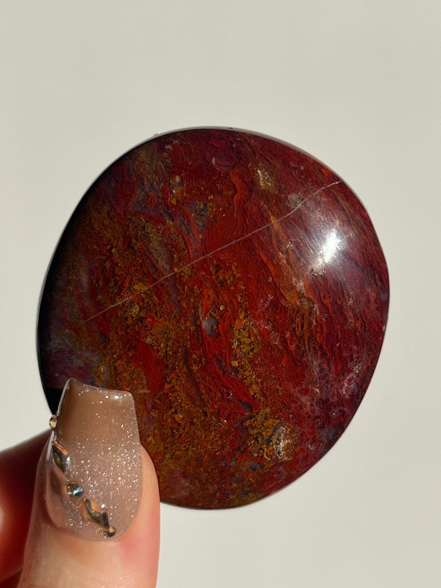 Red Moss in Chalcedony Flatstone D