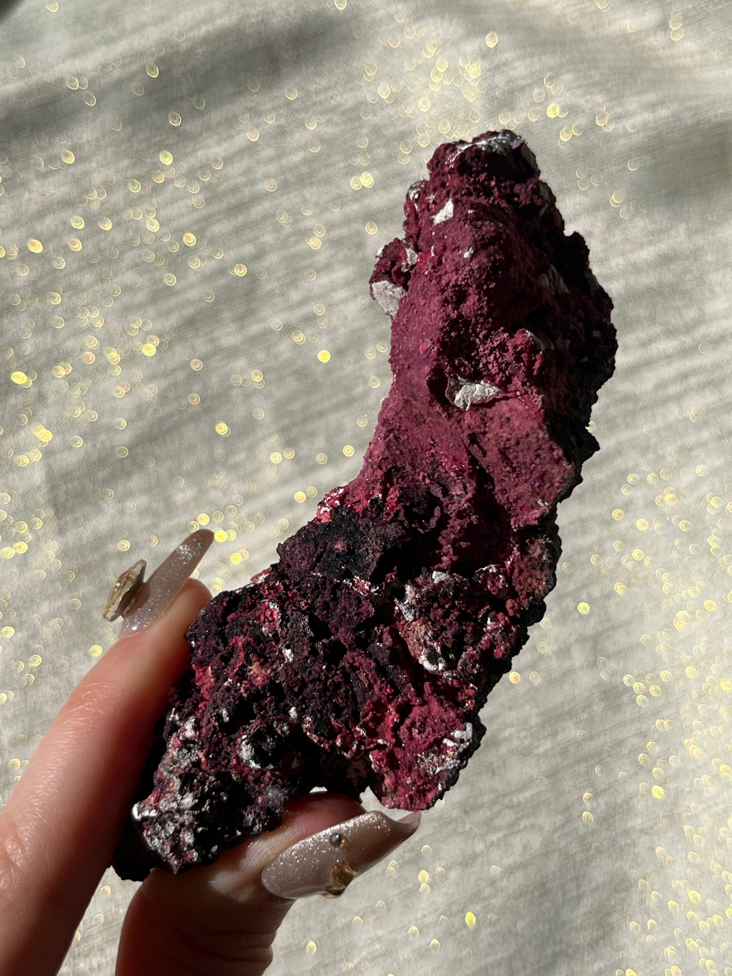 Red Velvet Variscite in Limestone Specimen A