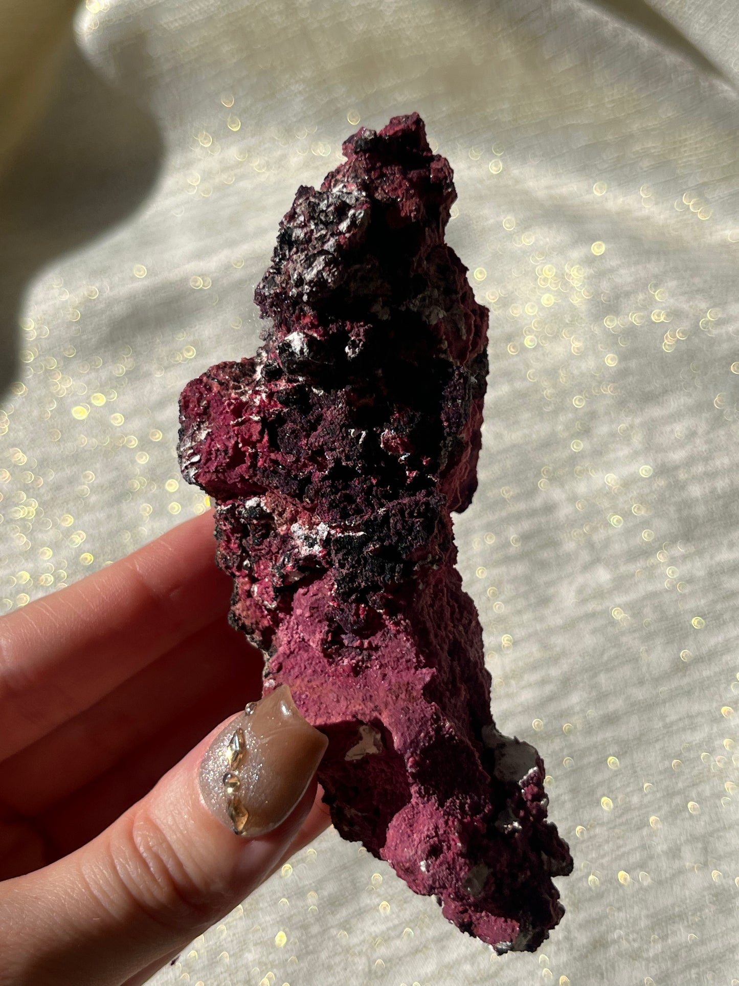Red Velvet Variscite in Limestone Specimen A