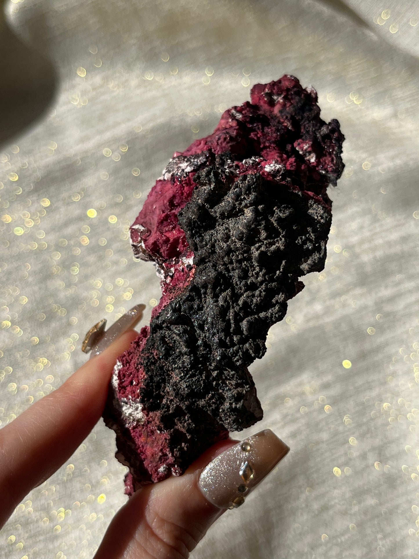 Red Velvet Variscite in Limestone Specimen A
