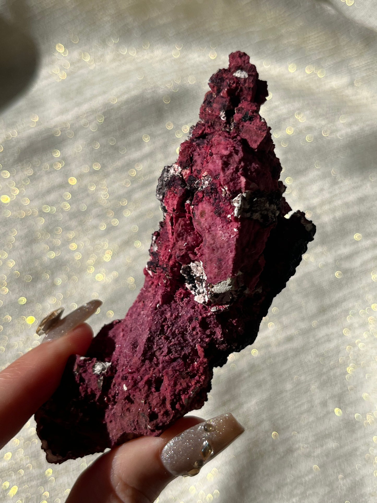 Red Velvet Variscite in Limestone Specimen A
