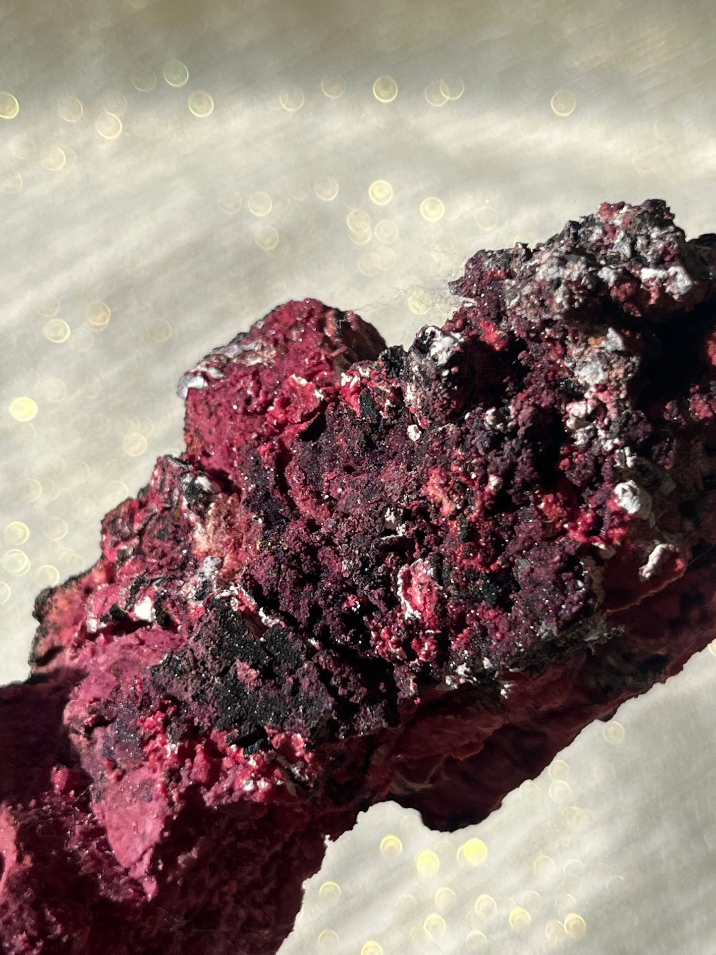 Red Velvet Variscite in Limestone Specimen A