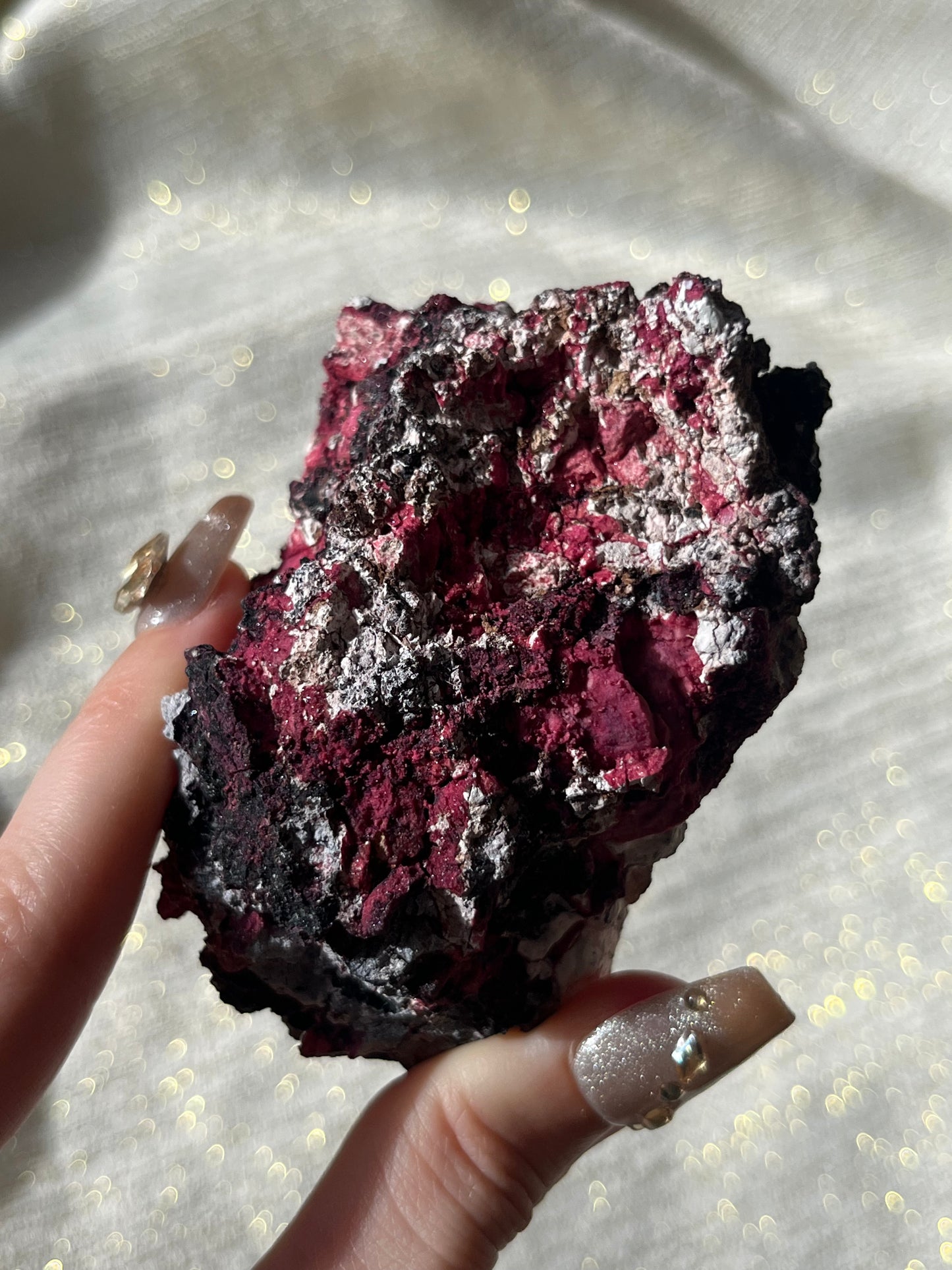 Red Velvet Variscite in Limestone Specimen B