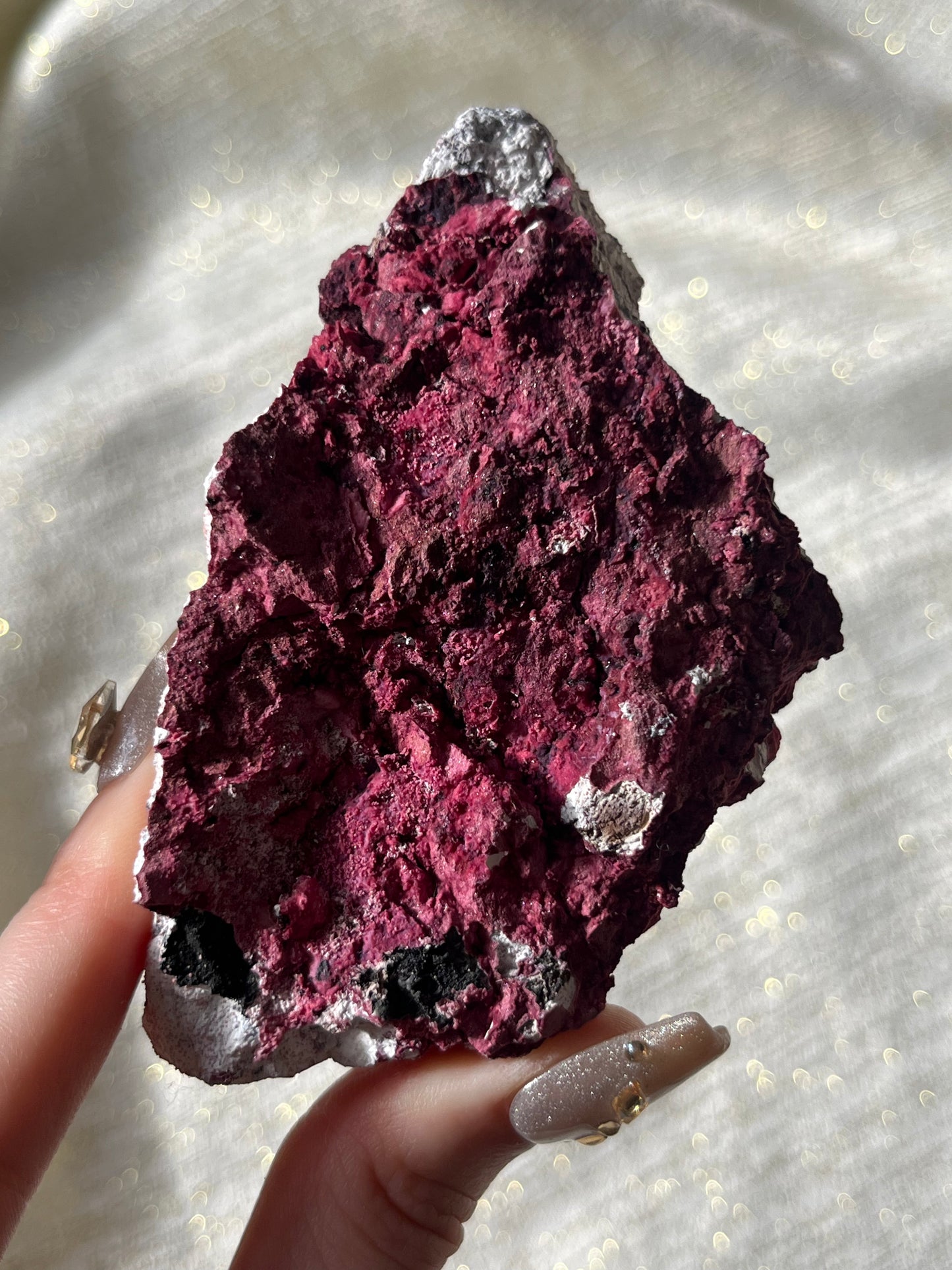 Red Velvet Variscite in Limestone Specimen C