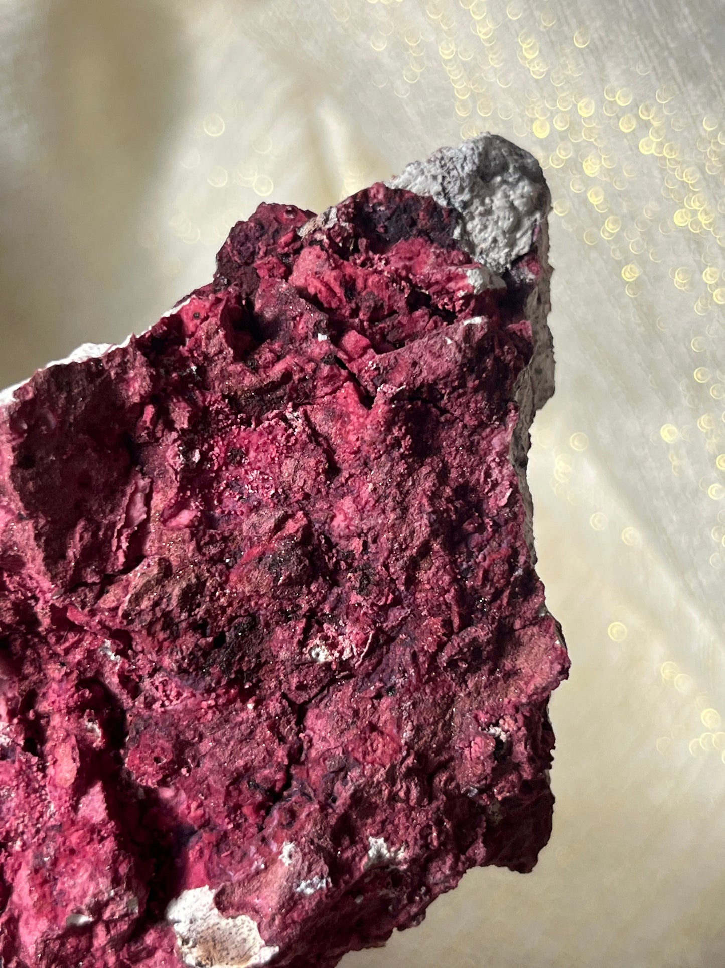 Red Velvet Variscite in Limestone Specimen C