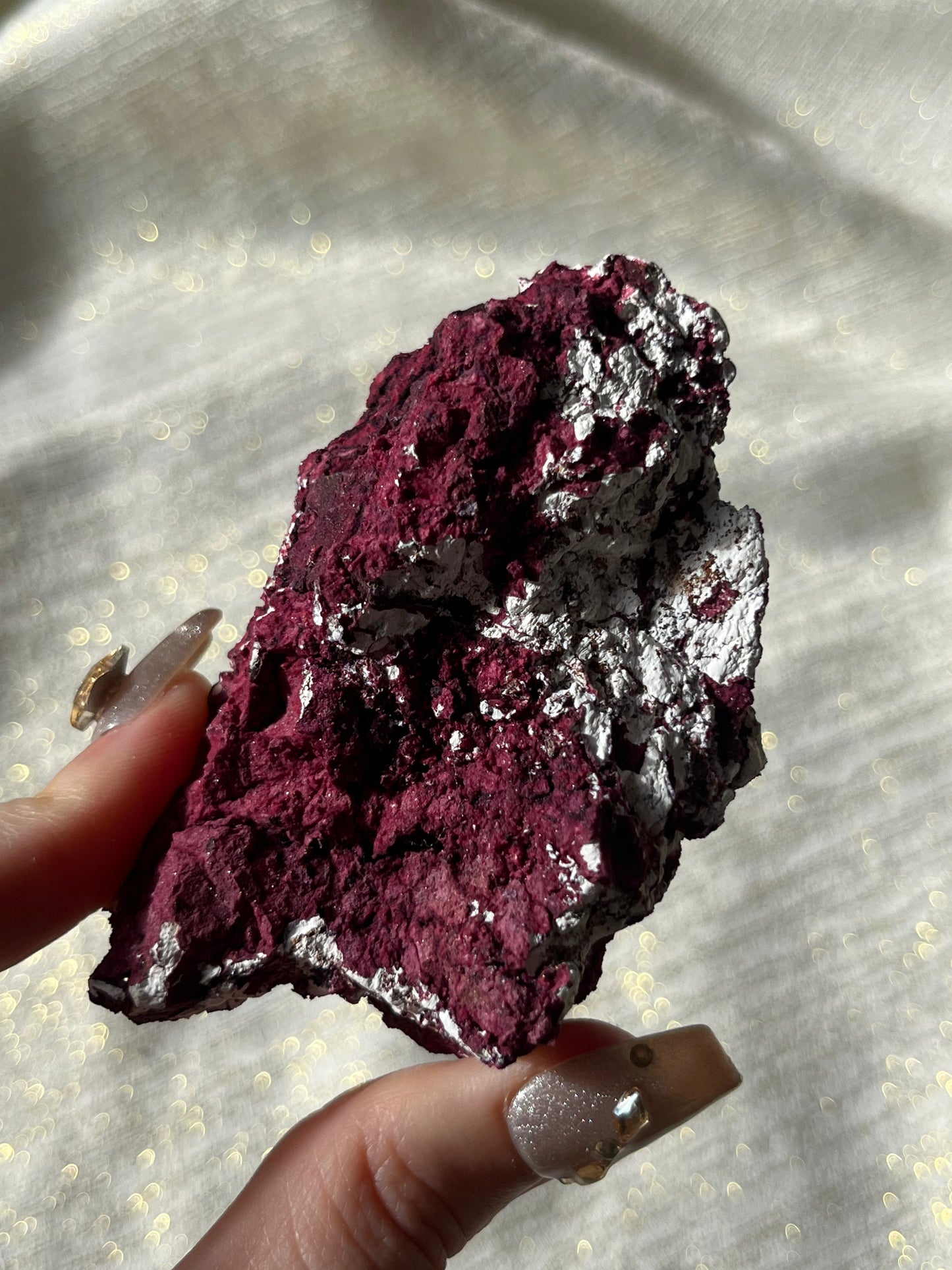Red Velvet Variscite in Limestone Specimen D