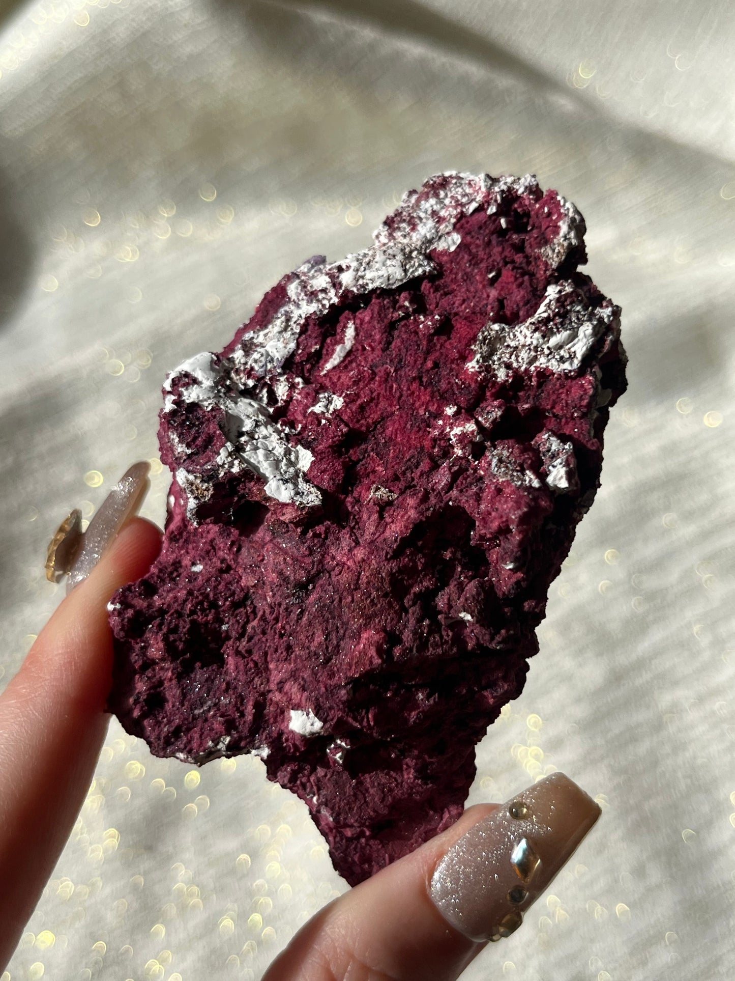 Red Velvet Variscite in Limestone Specimen D