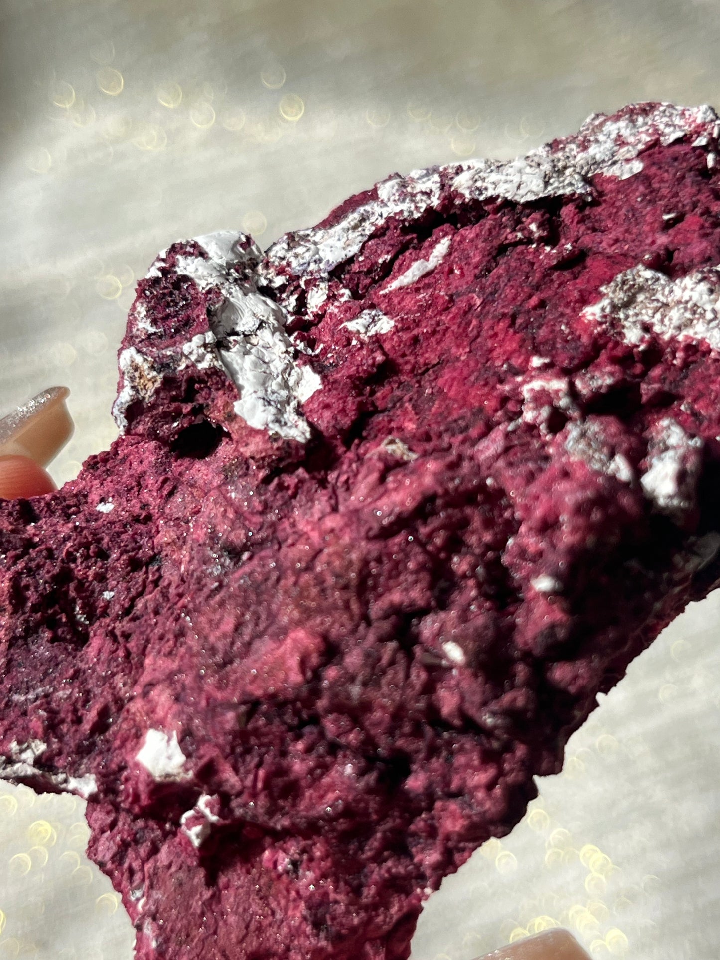 Red Velvet Variscite in Limestone Specimen D